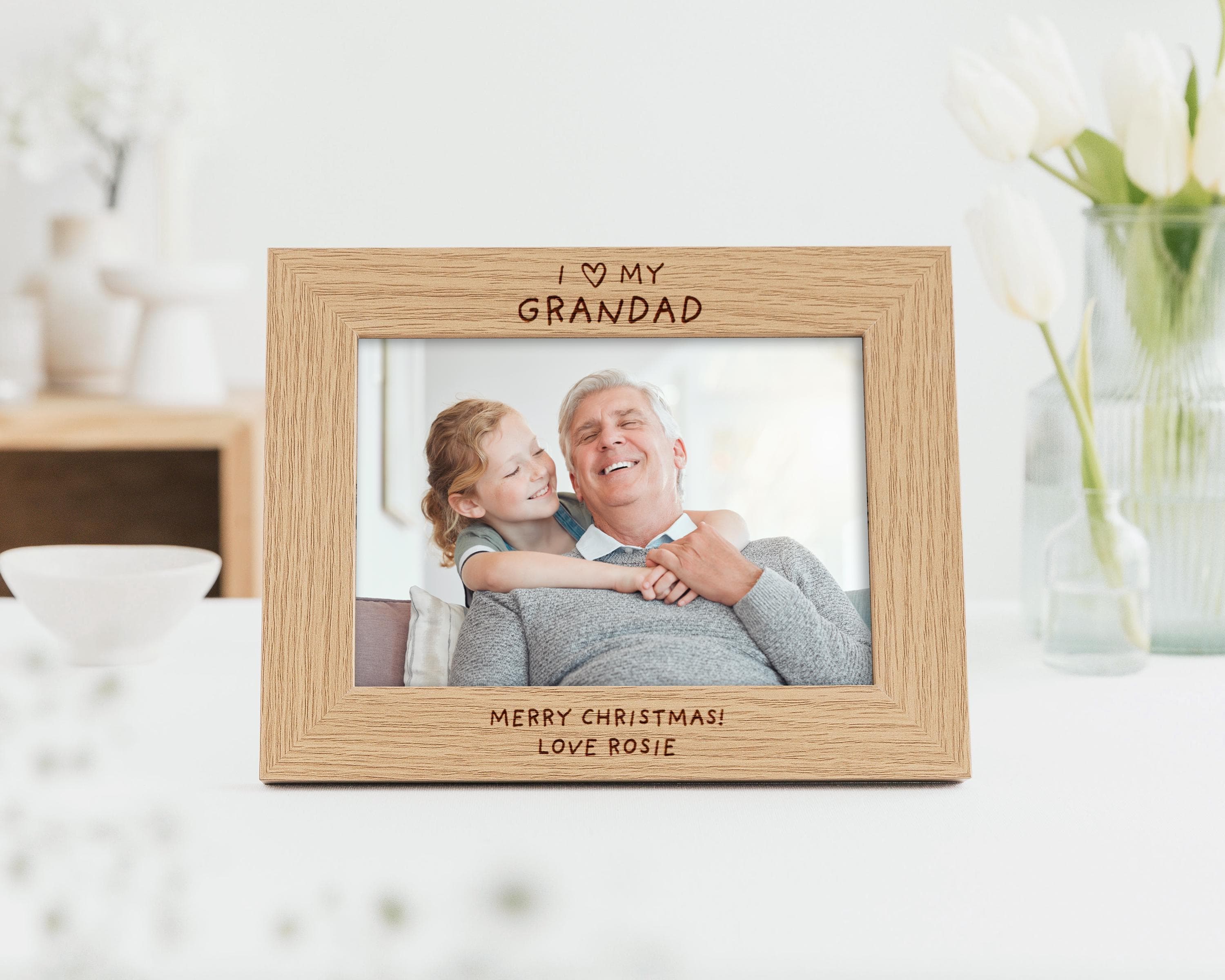 I Love My Grandma Christmas Gift | Photo Frame Christmas Gift for Granny Gran Grandma | Engraved Custom Frame For 7x5 or 6x4 Picture - image 5