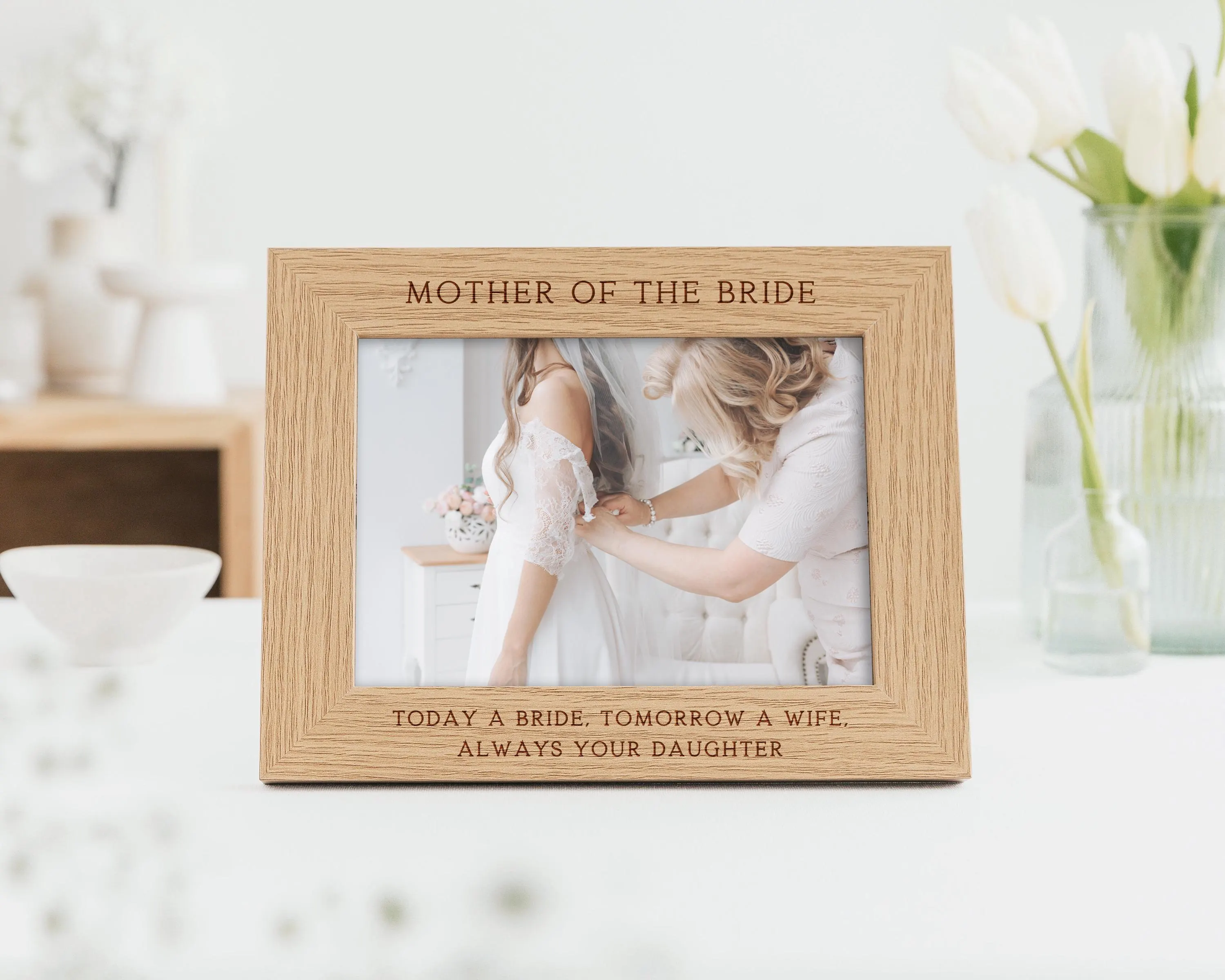 Father of the Bride Father of the Groom Wedding Favour Gift | Wooden Engraved Wedding Day Frame - image 5