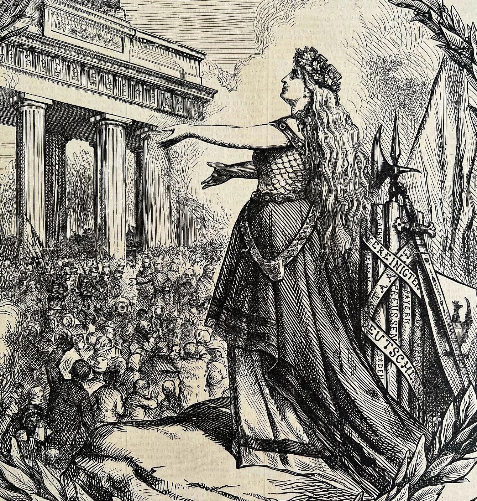 Thomas Nast France Germany Centerfold 1871 Victorian Woodcut Engraving LGBinTN2 - image 4