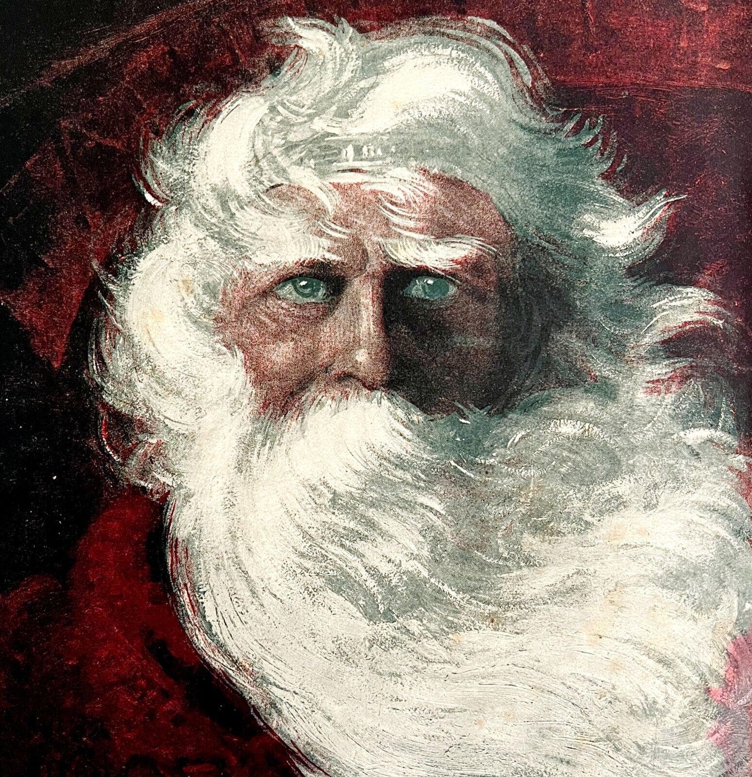 Santa Claus 1897 Cover Art Victorian XL Lithograph New Years St Nicholas DWII1