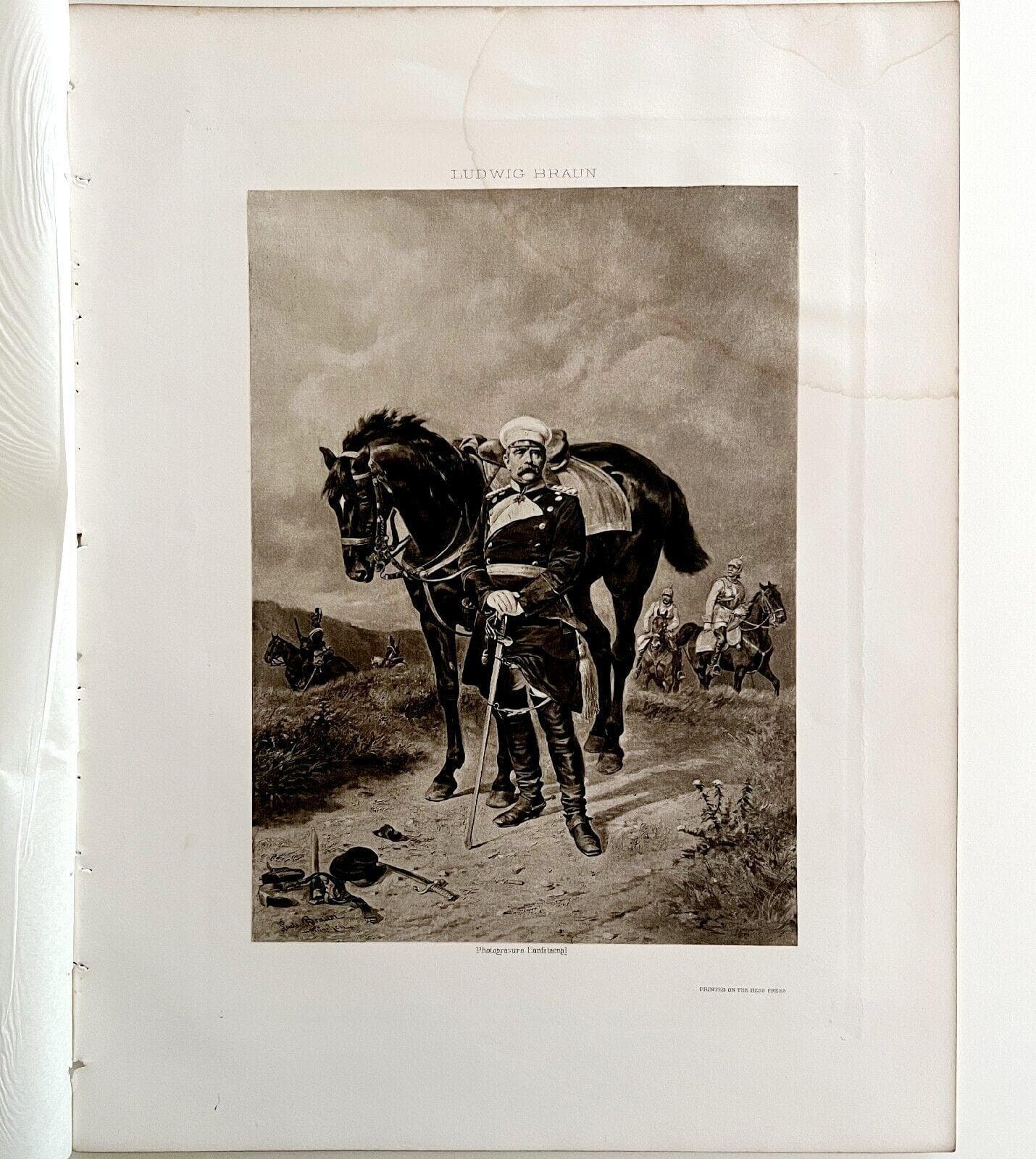 Otto Von Bismarck Before Paris Photogravure Victorian 1894 Portrait Horse DWS4 - image 3