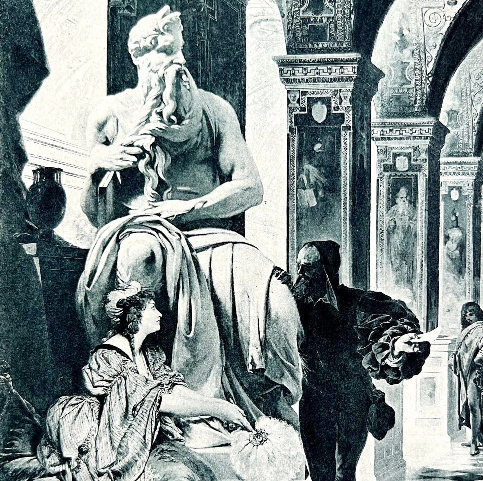 Michelangelo And Vittoria Colonna Photo Gravure Victorian 1894 Art DWS11