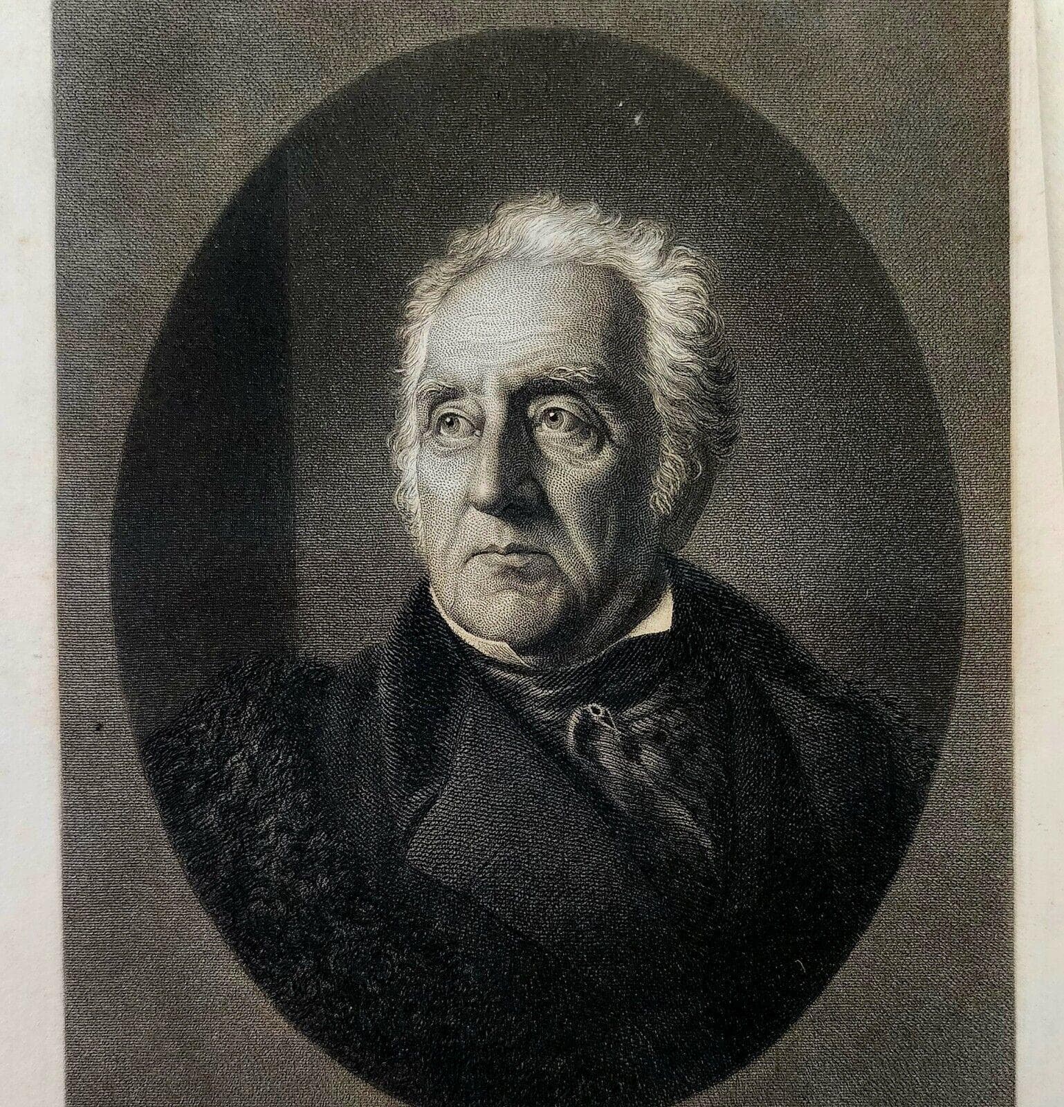 1855 Thomas Handasyd Perkins Steel Engraving Victorian American Merchant Art E95