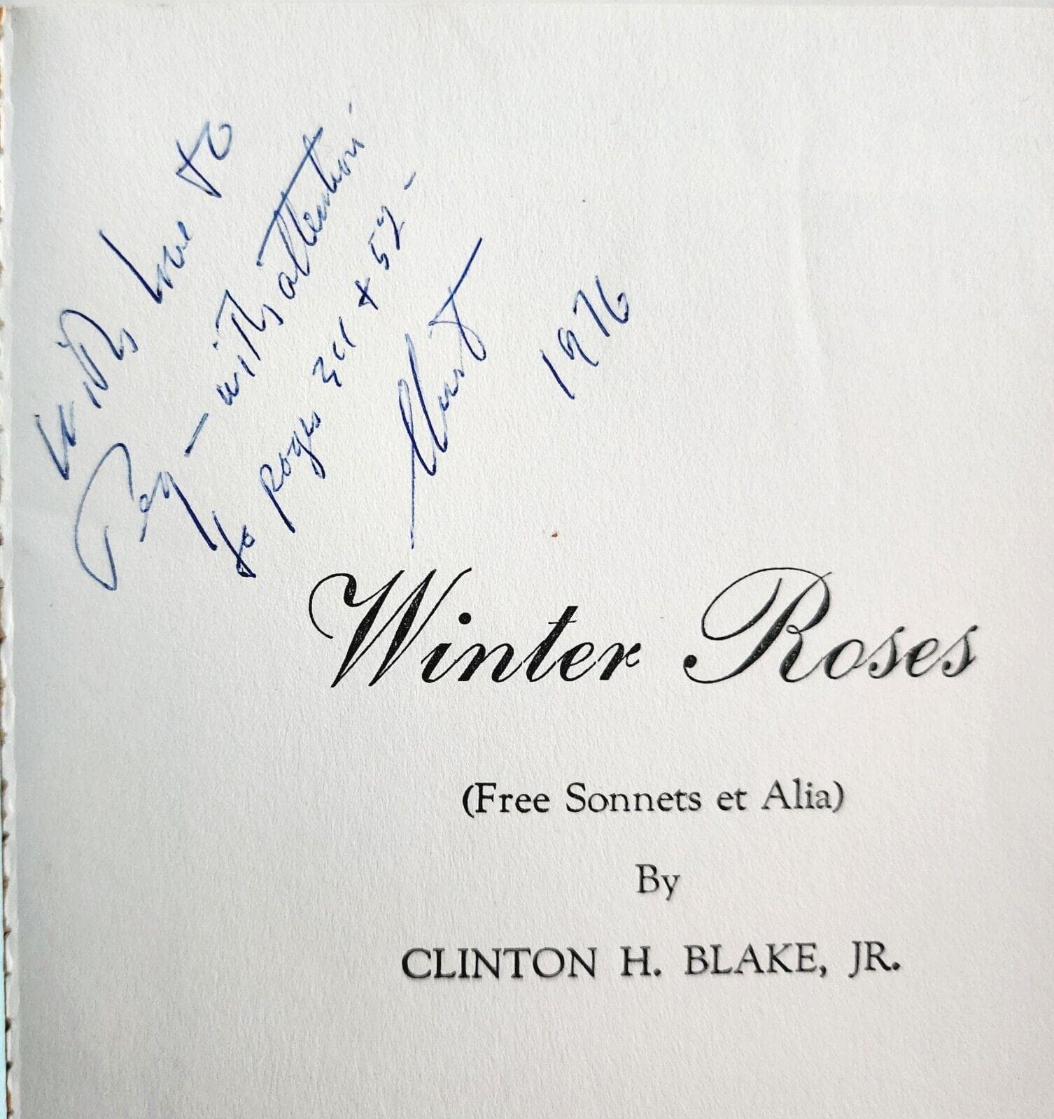 Winter Roses Clinton Blake Signed 1st Edition 1975 w/ Real Photo Of Author E47 - image 4