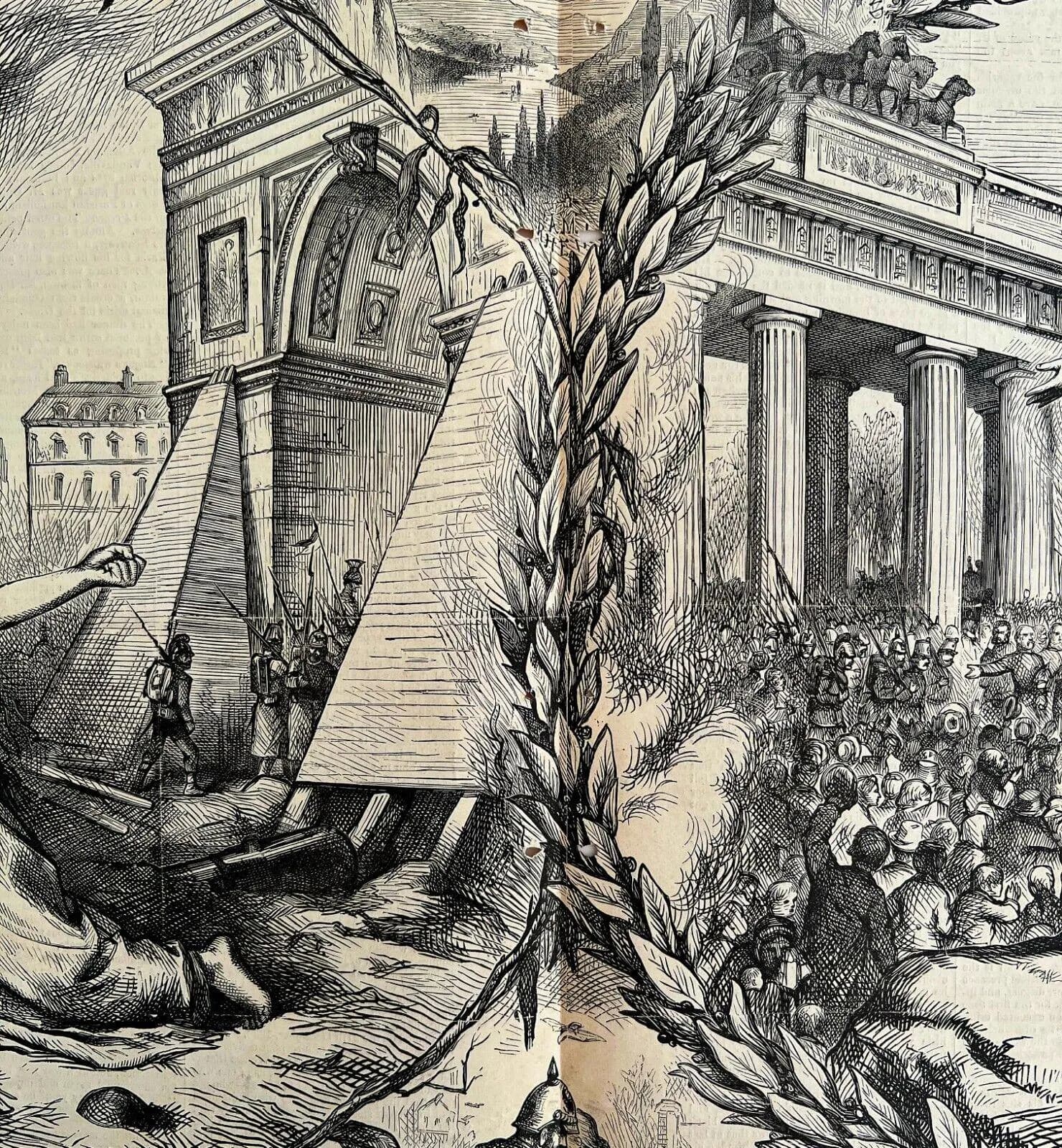 Thomas Nast France Germany Centerfold 1871 Victorian Woodcut Engraving LGBinTN2 - image 5