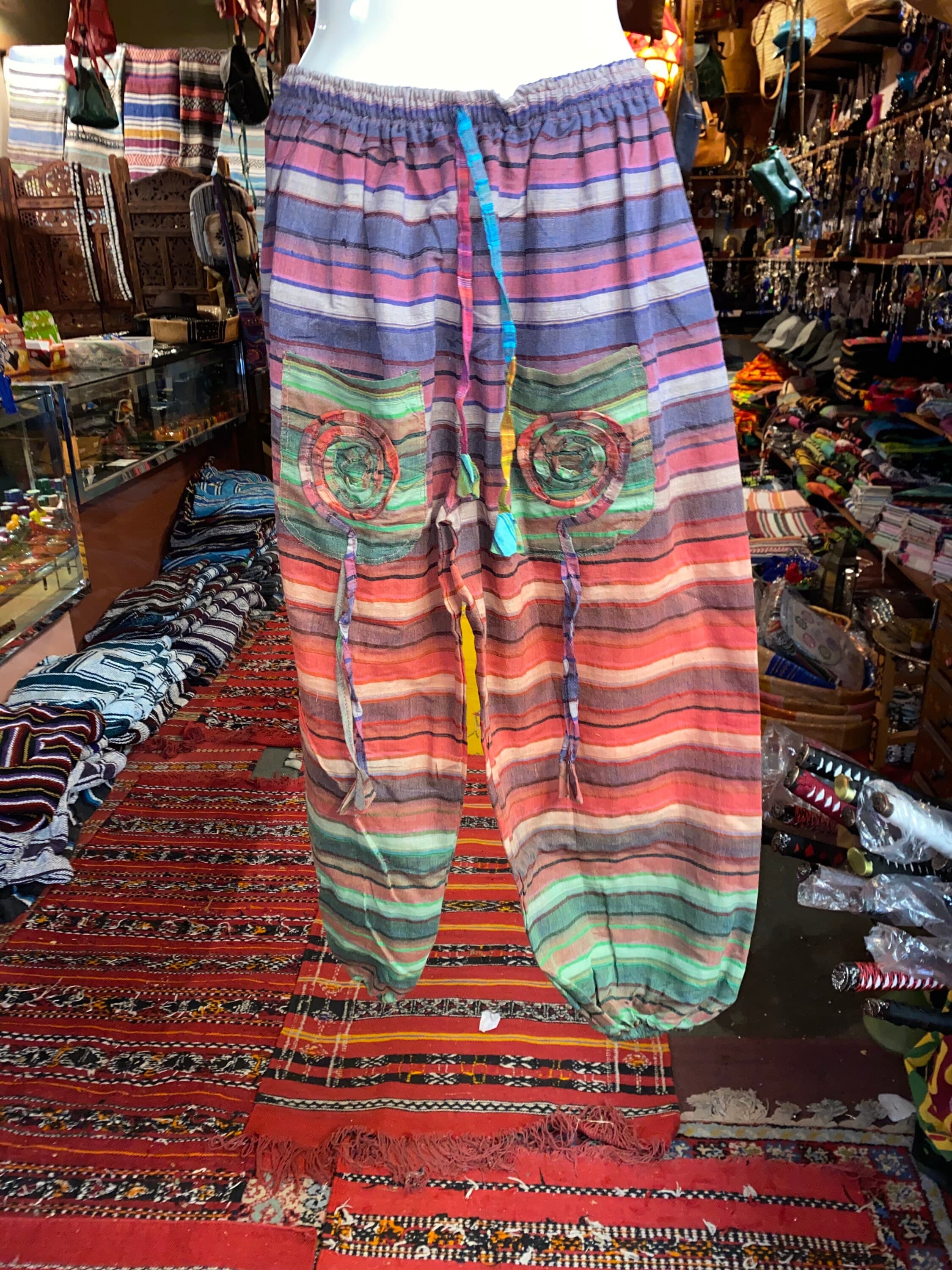 Patchwork Harem Pants: Multicolor Cotton Boho Hippie Trousers - image 4