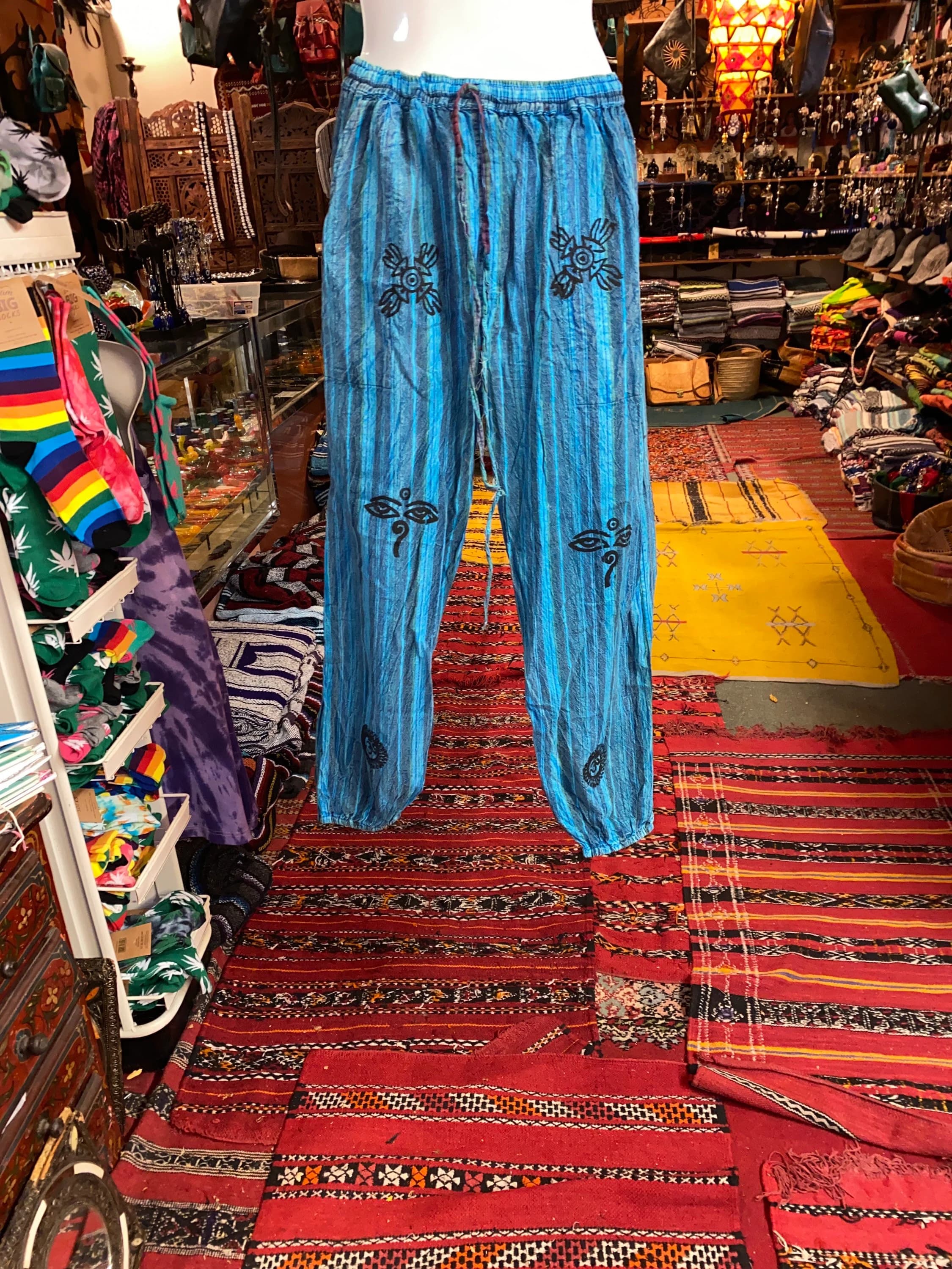Blue Boho Harem Pants: Lightweight Cotton Hippie Trousers - image 4