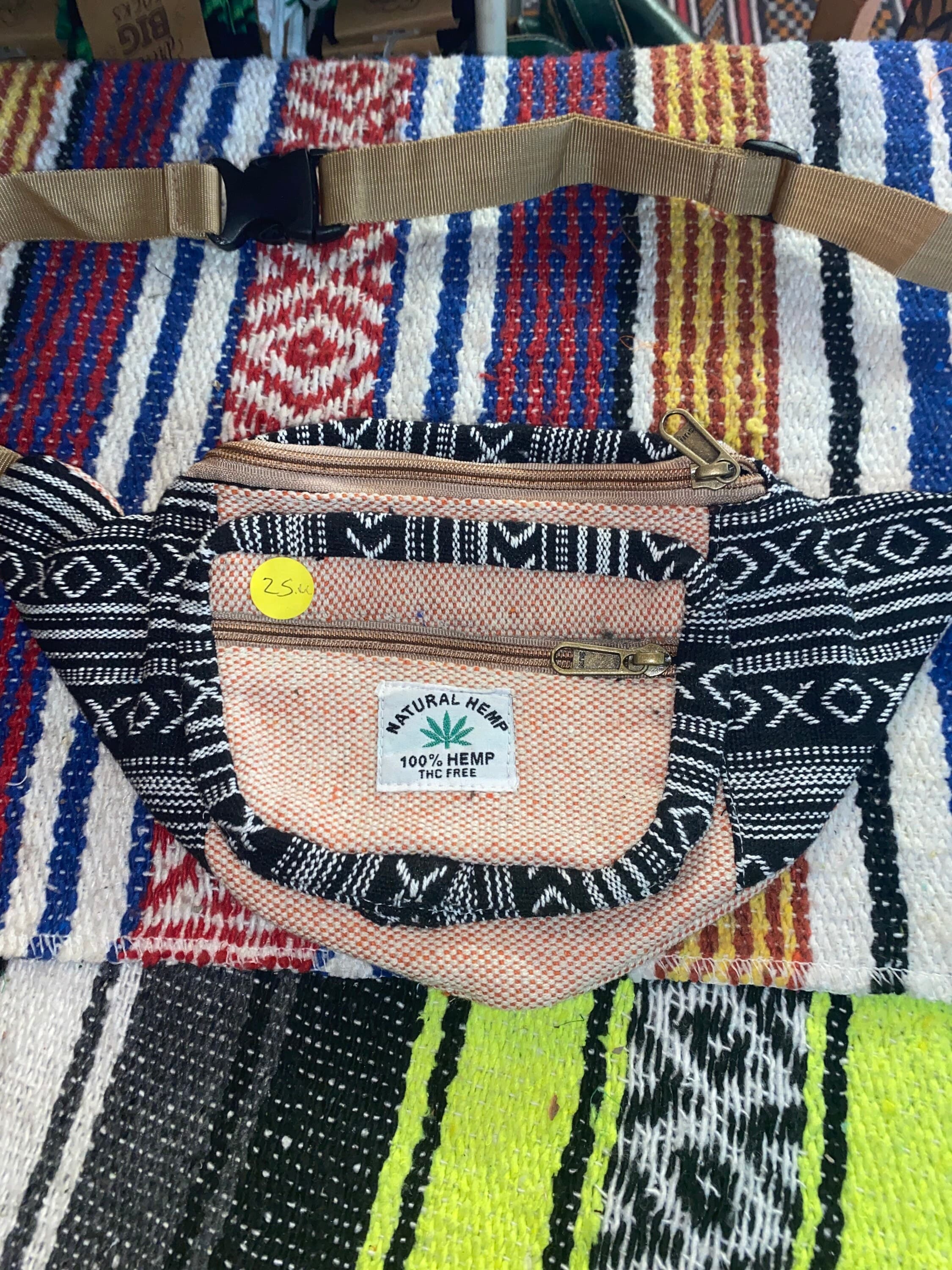 Himalayan Hemp Fanny Pack: Boho Vegan Waist Bag, Nepal - image 4