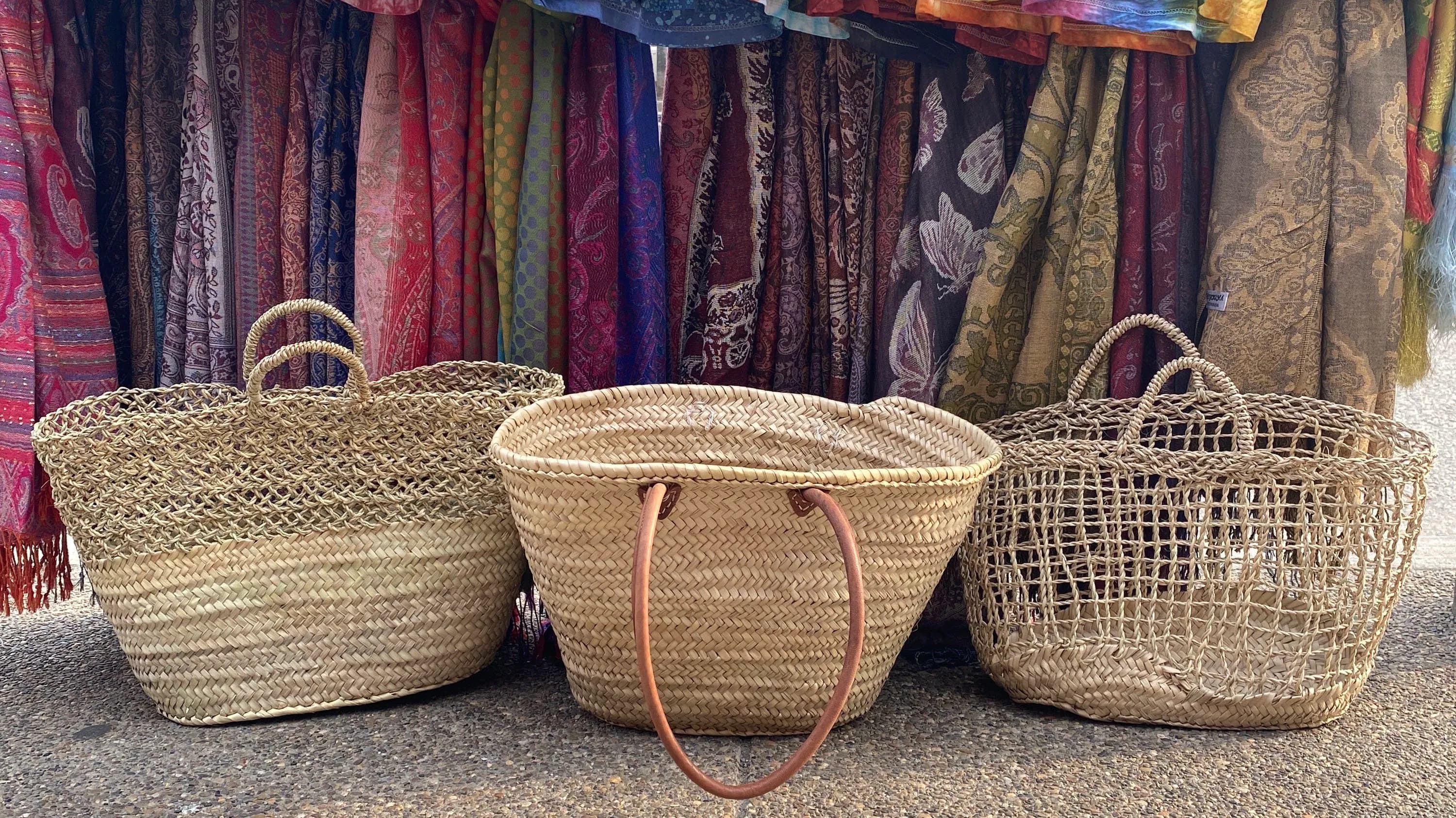 Handwoven Moroccan Market Basket: Large Straw Beach Bag - image 3