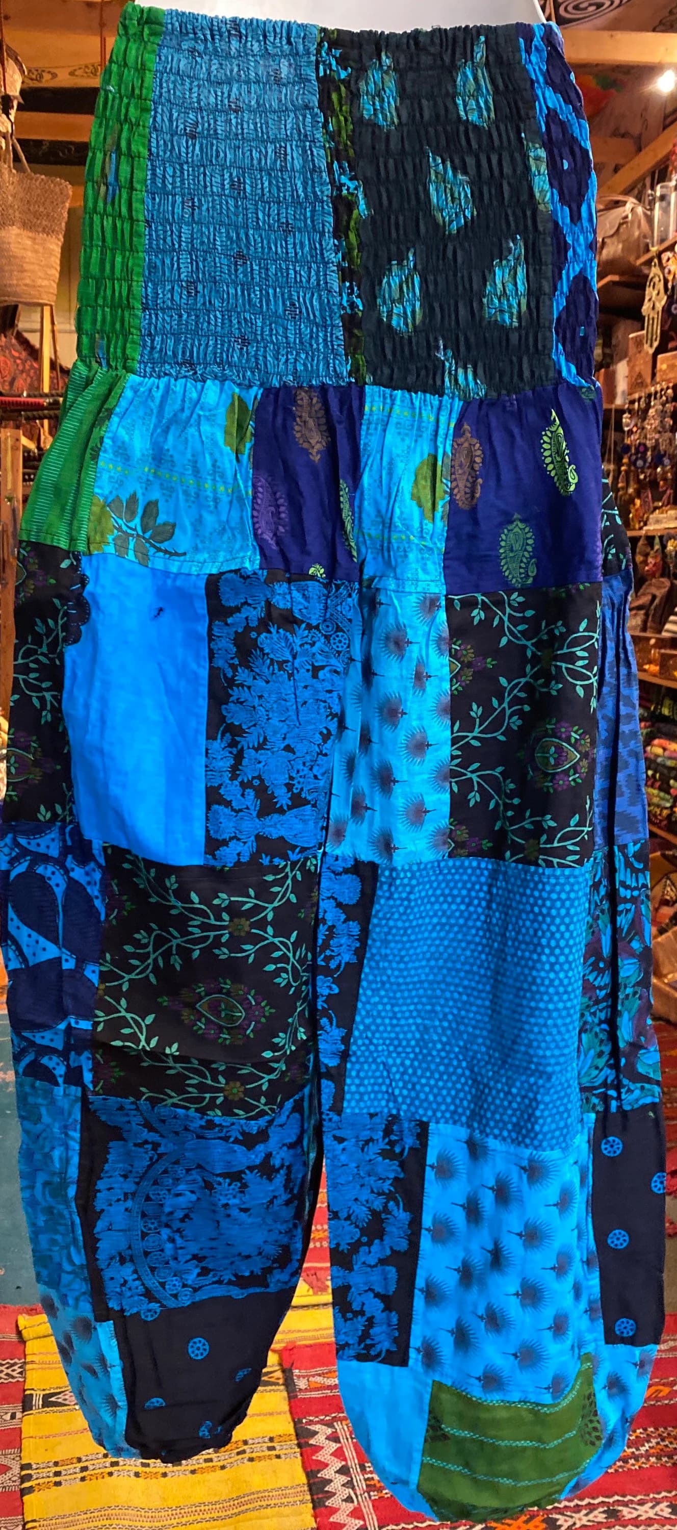 Patchwork Cotton Harem Pants: Boho Hippie Festival Style - image 3