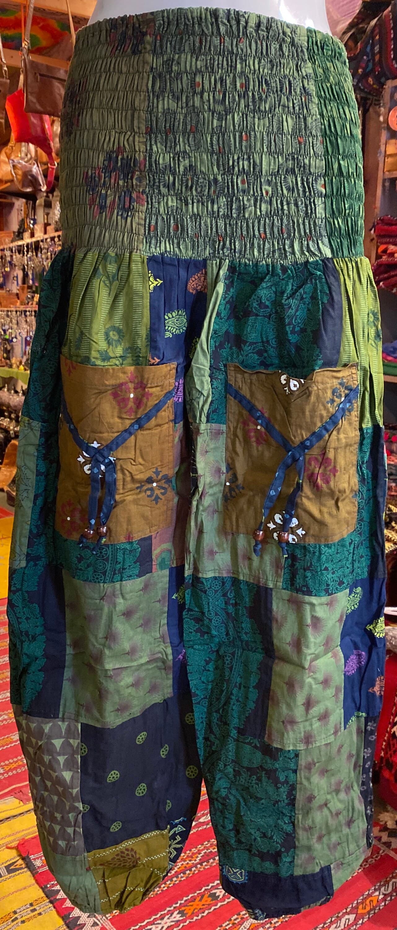 Patchwork Cotton Harem Pants: Boho Hippie Festival Style - image 4