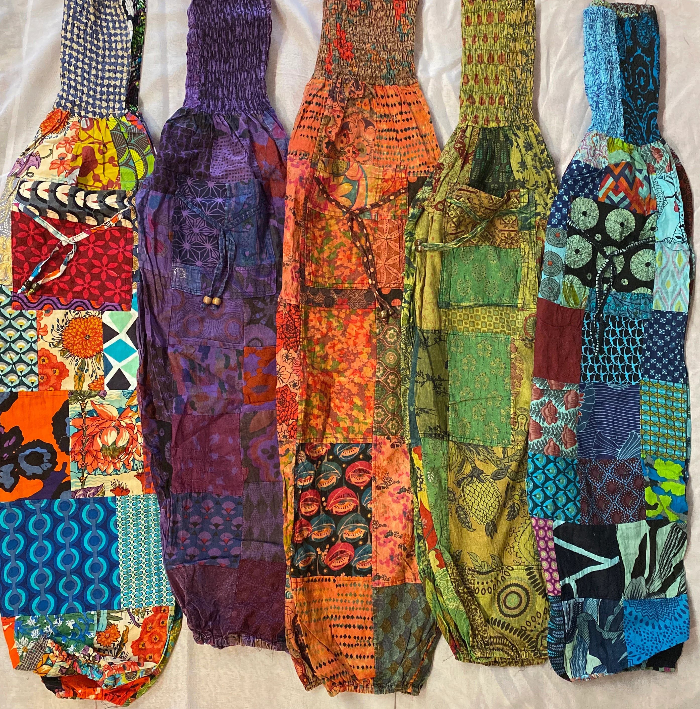 Patchwork Cotton Harem Pants: Boho Hippie Festival Clothing
