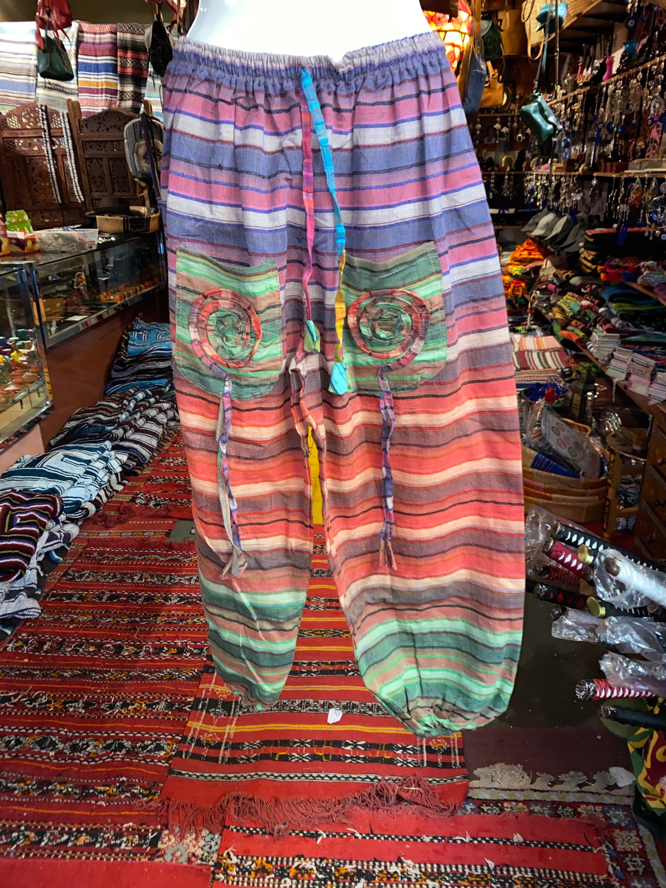 Patchwork Harem Pants: Multicolor Cotton Boho Hippie Trousers - image 3