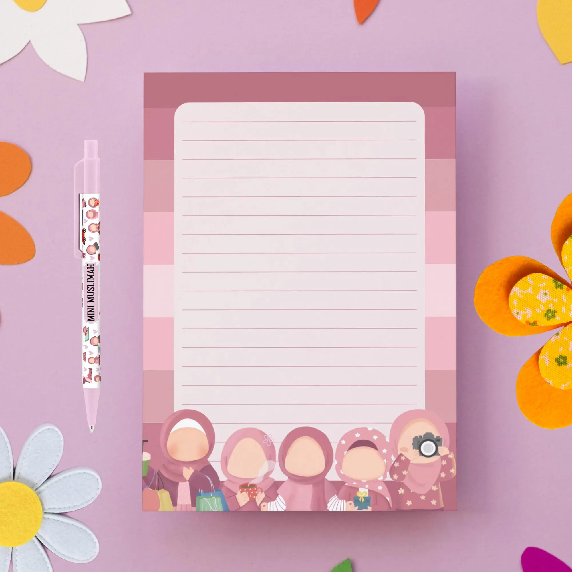 Mini Muslimah LIned A5  daily planner notepad - to do lists - islamic childrens eid or ramadhan gift