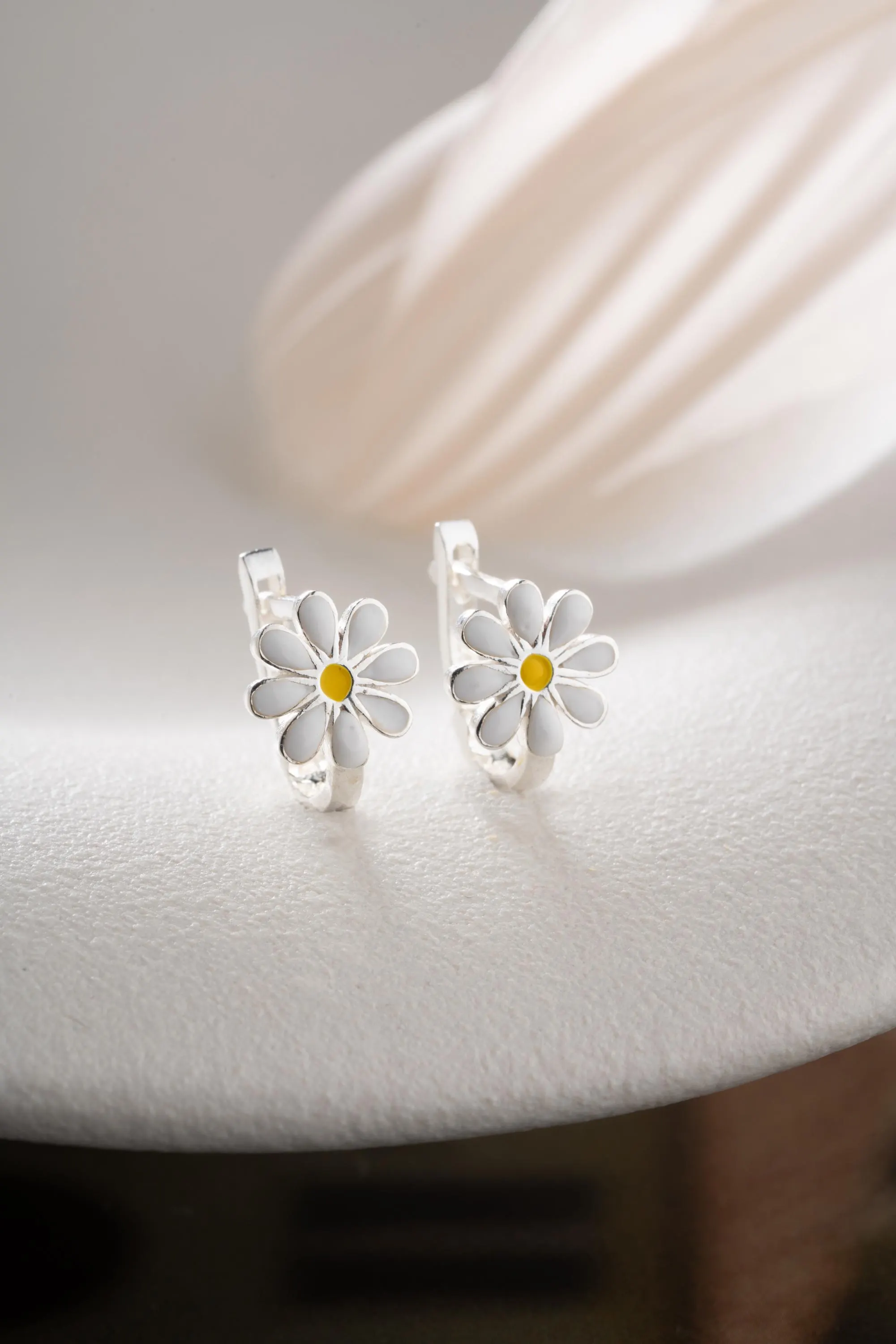 Flower Hoop Earrings 925 Sterling Silver Daisy Jewelry Girlfriend Wife Anniversary Graduation Valentine Christmas - image 5