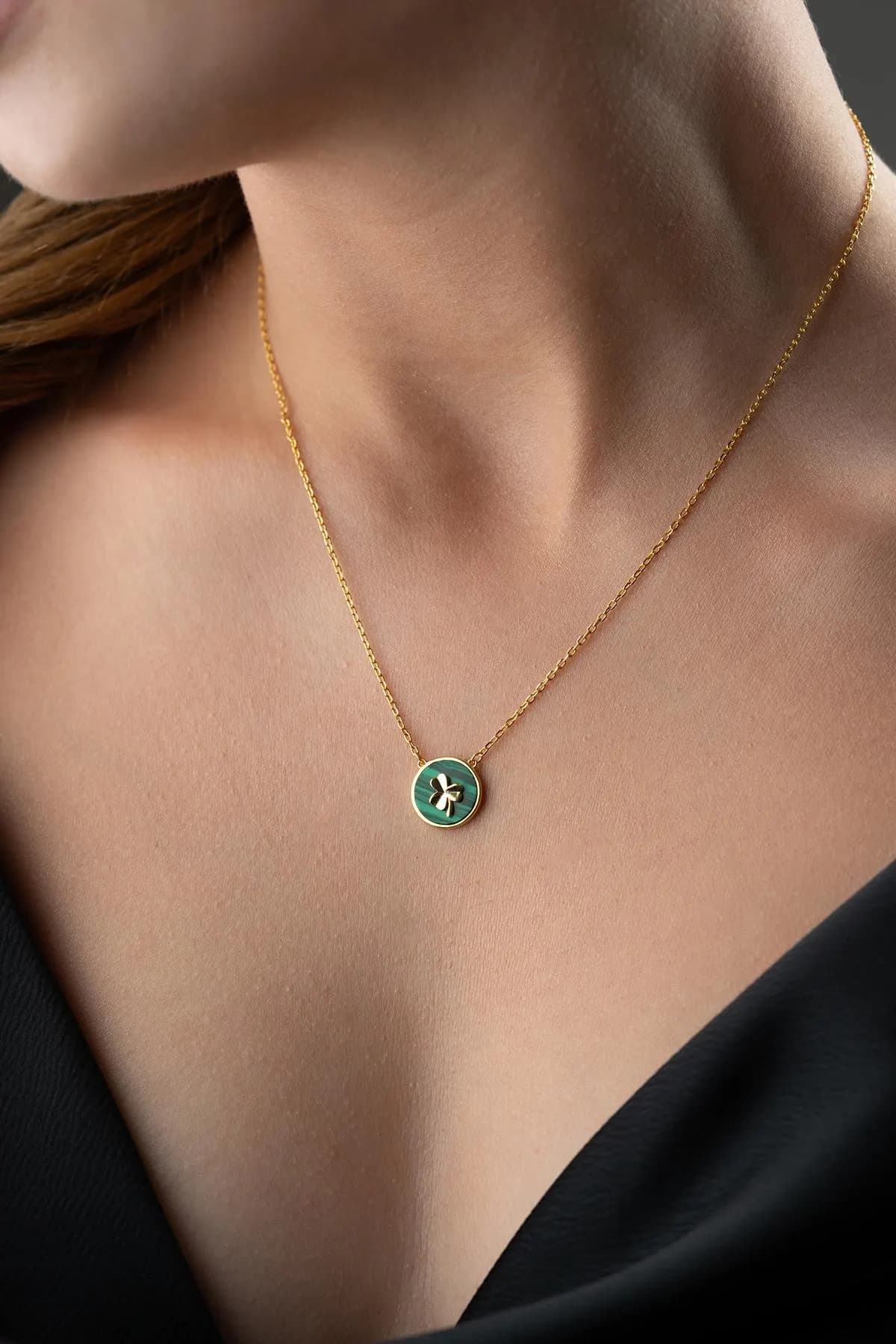 Shamrock Pendant Necklace Dainty Lucky Clover Jewelry Meaningful Celestial Accessory Romantic Green Charm - image 5