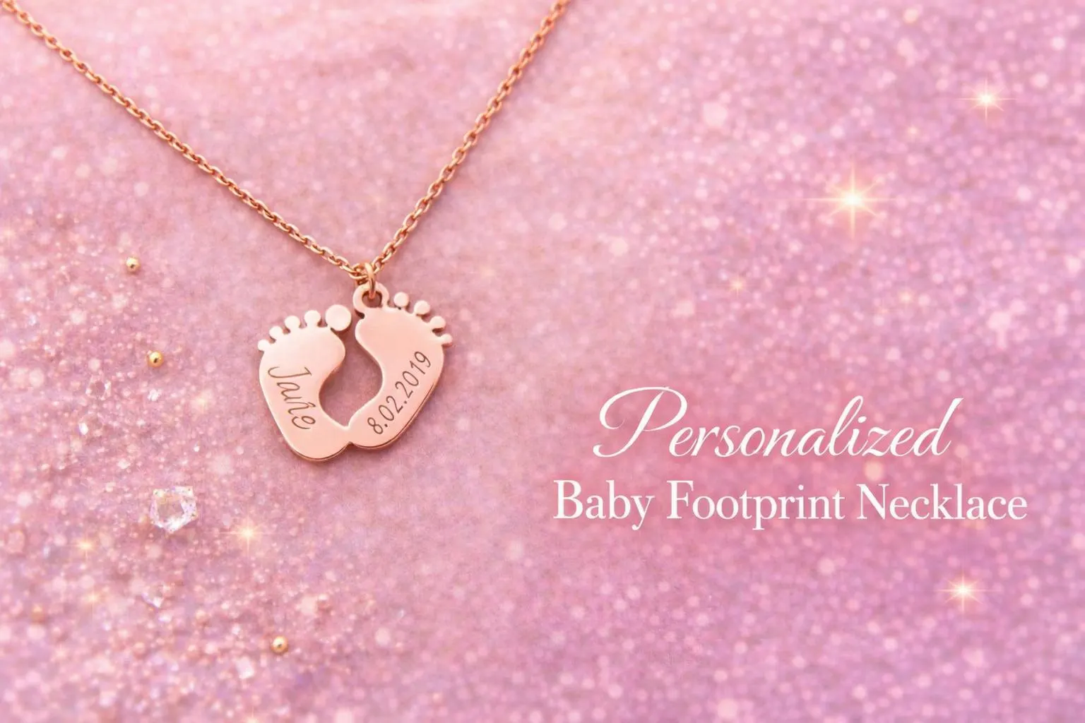 Personalized Baby Footprint Necklace Custom Name Date Engraved New Mom Gift Baby Shower Jewelry - image 3