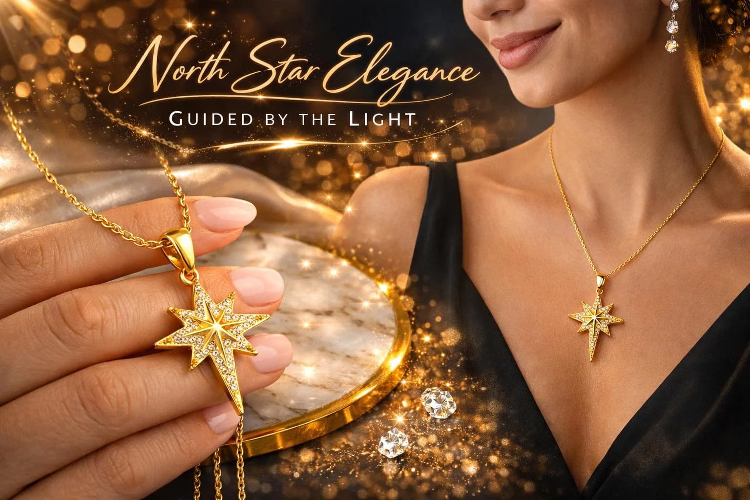 Celestial Star Pendant Compass Necklace Elegant Zircon Jewelry Meaningful Bridesmaid Present Luxury Accessory