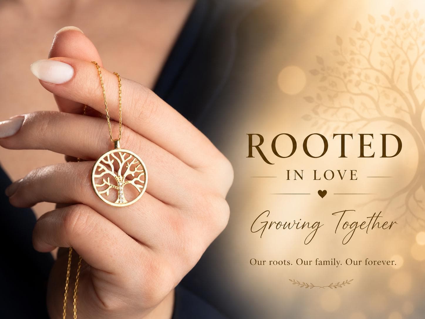 Tree of Life Necklace Family Roots Pendant Gold Jewelry Meaningful Gift Mother Grandmother Women - image 3