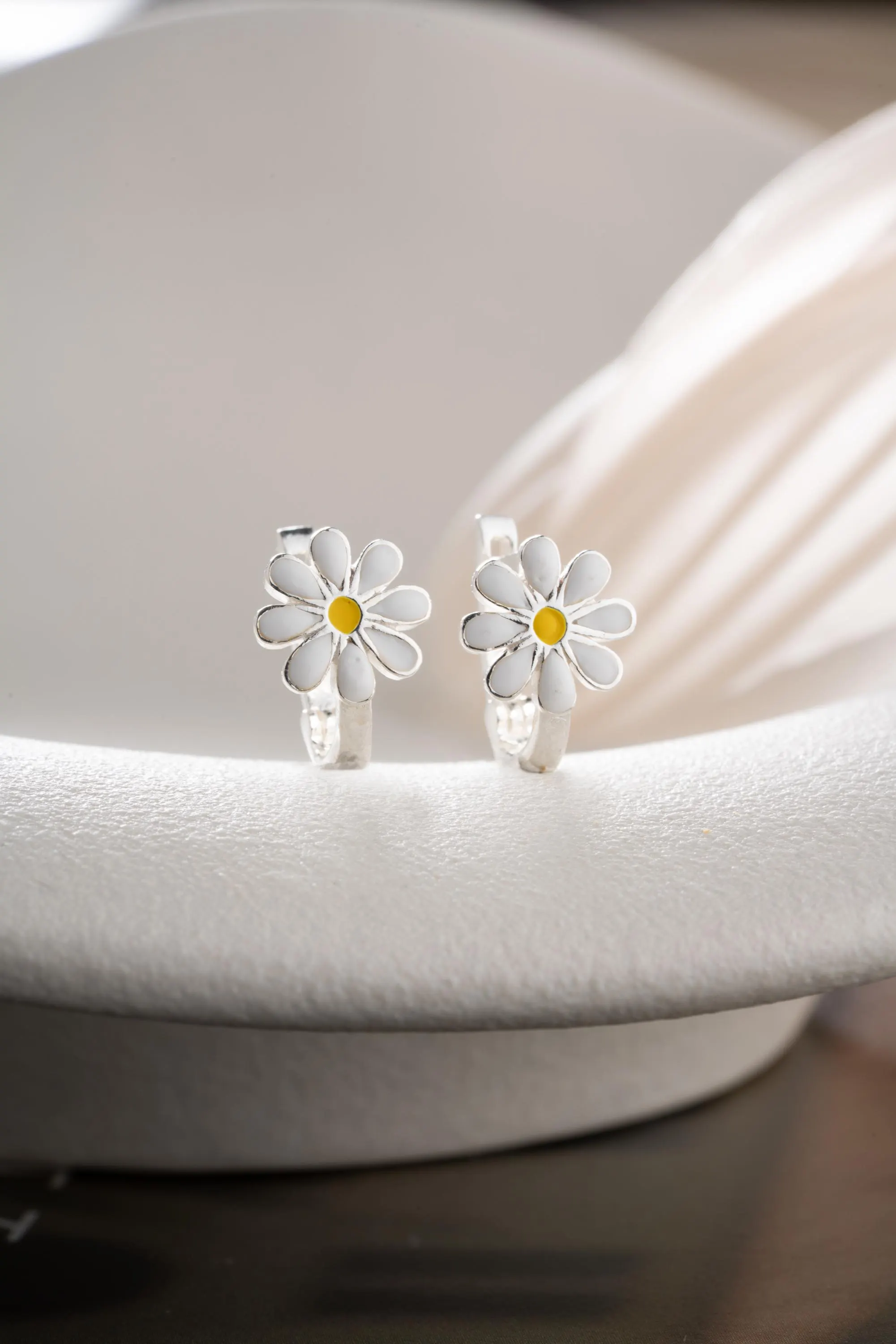 Flower Hoop Earrings 925 Sterling Silver Daisy Jewelry Girlfriend Wife Anniversary Graduation Valentine Christmas - image 3