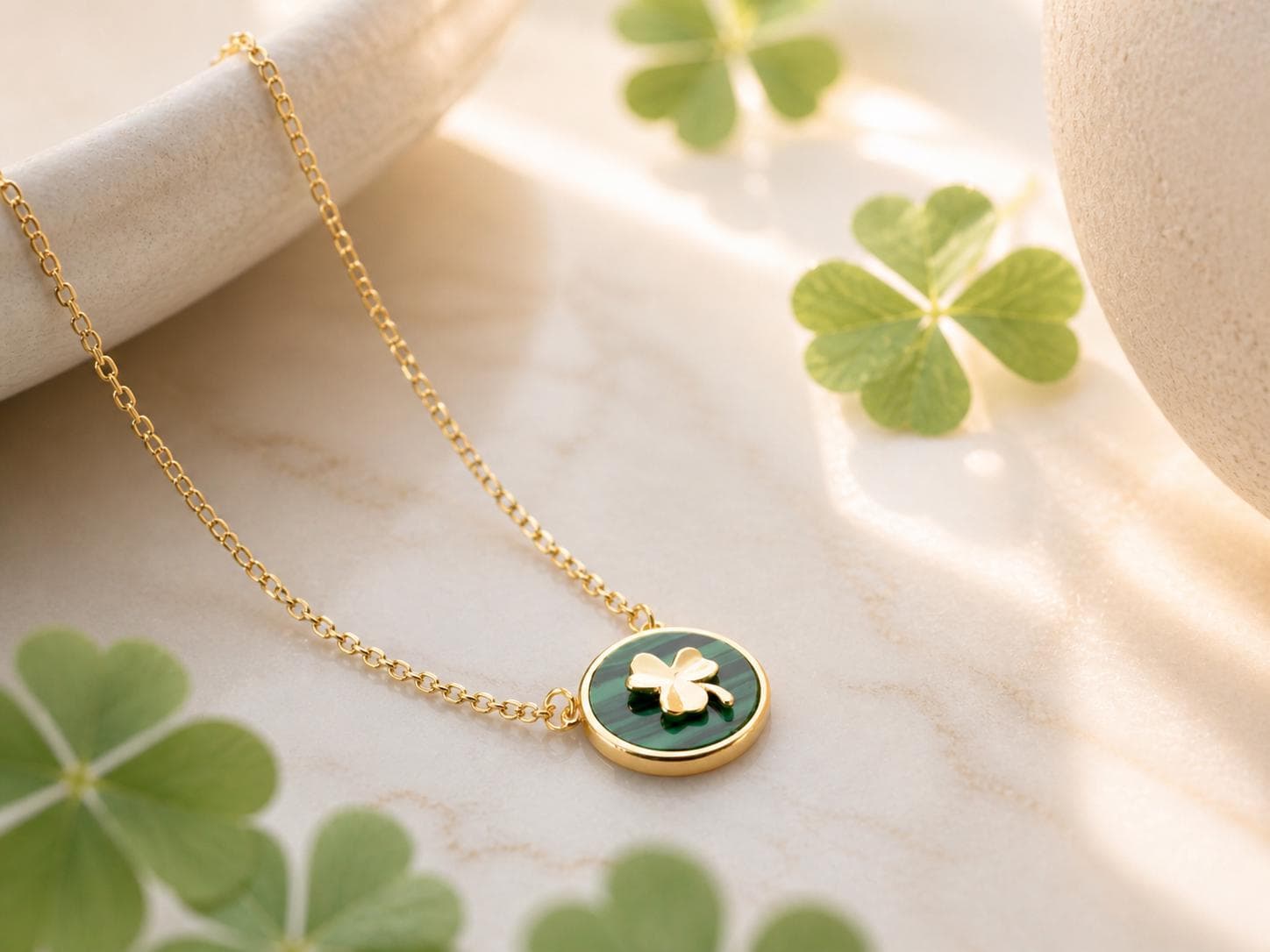 Shamrock Pendant Necklace Dainty Lucky Clover Jewelry Meaningful Celestial Accessory Romantic Green Charm - image 4