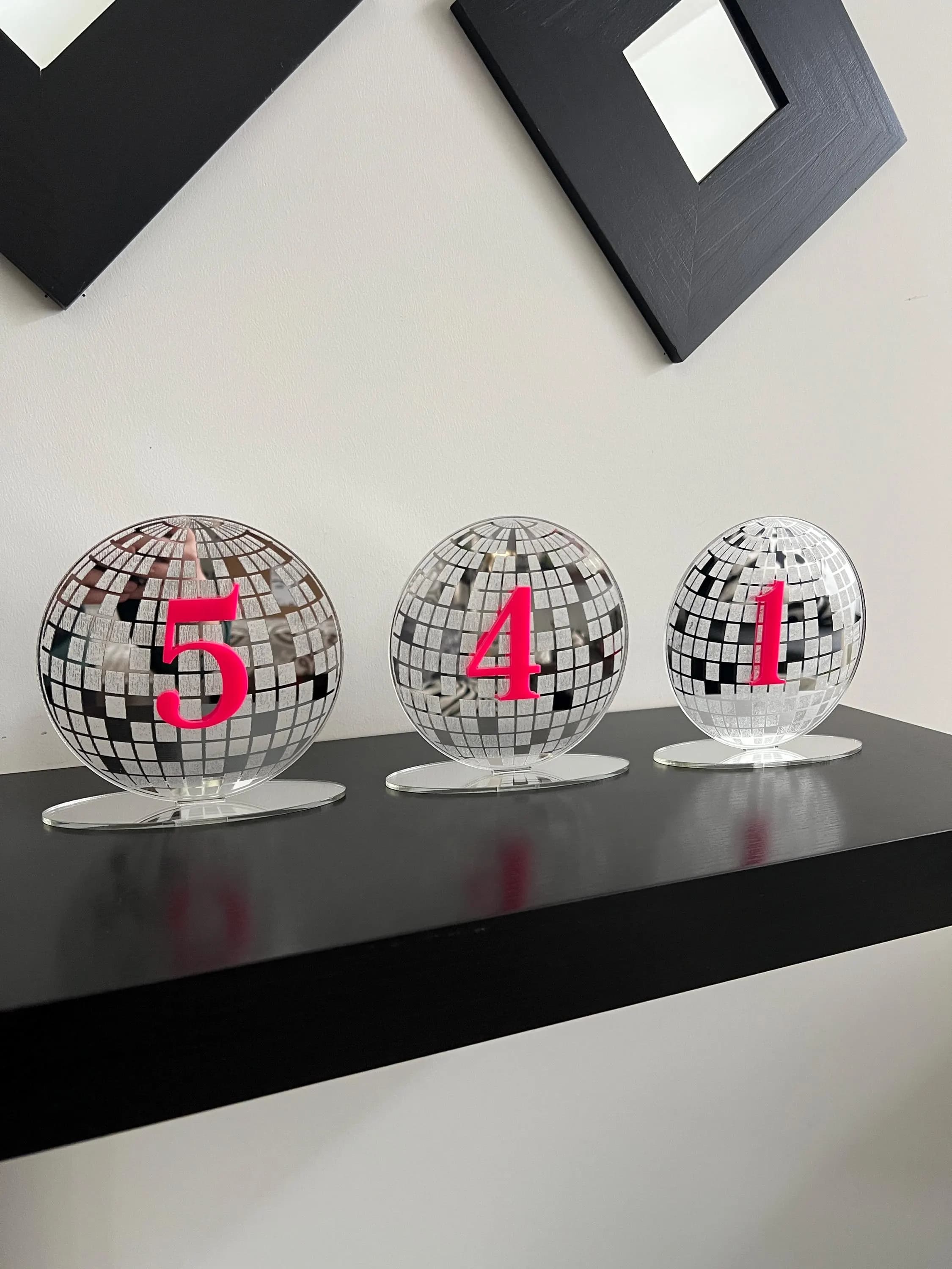 Custom Disco Table Number, Retro Themed Wedding Decor, Groovy Party, Acrylic Wedding Sign, 70s Inspired - image 2