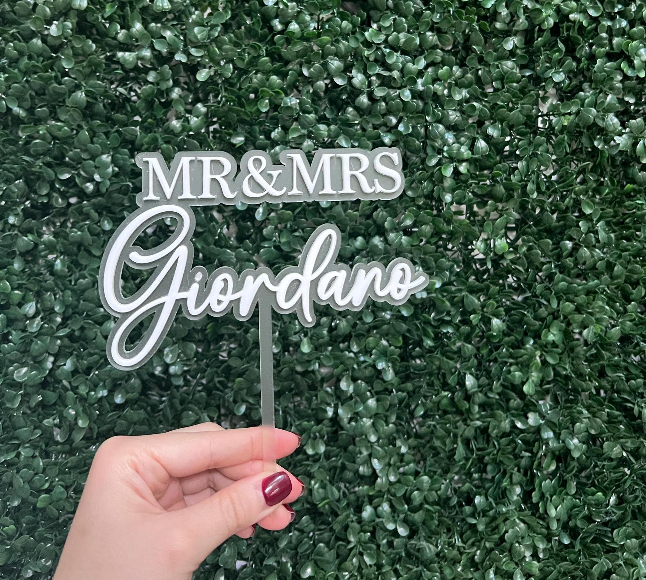 Custom Acrylic Wedding Cake Topper, Personalised Mr & Mrs Cake Topper, Wedding Decor, Bride and Groom Topper, Last Name Cake Topper, - image 3