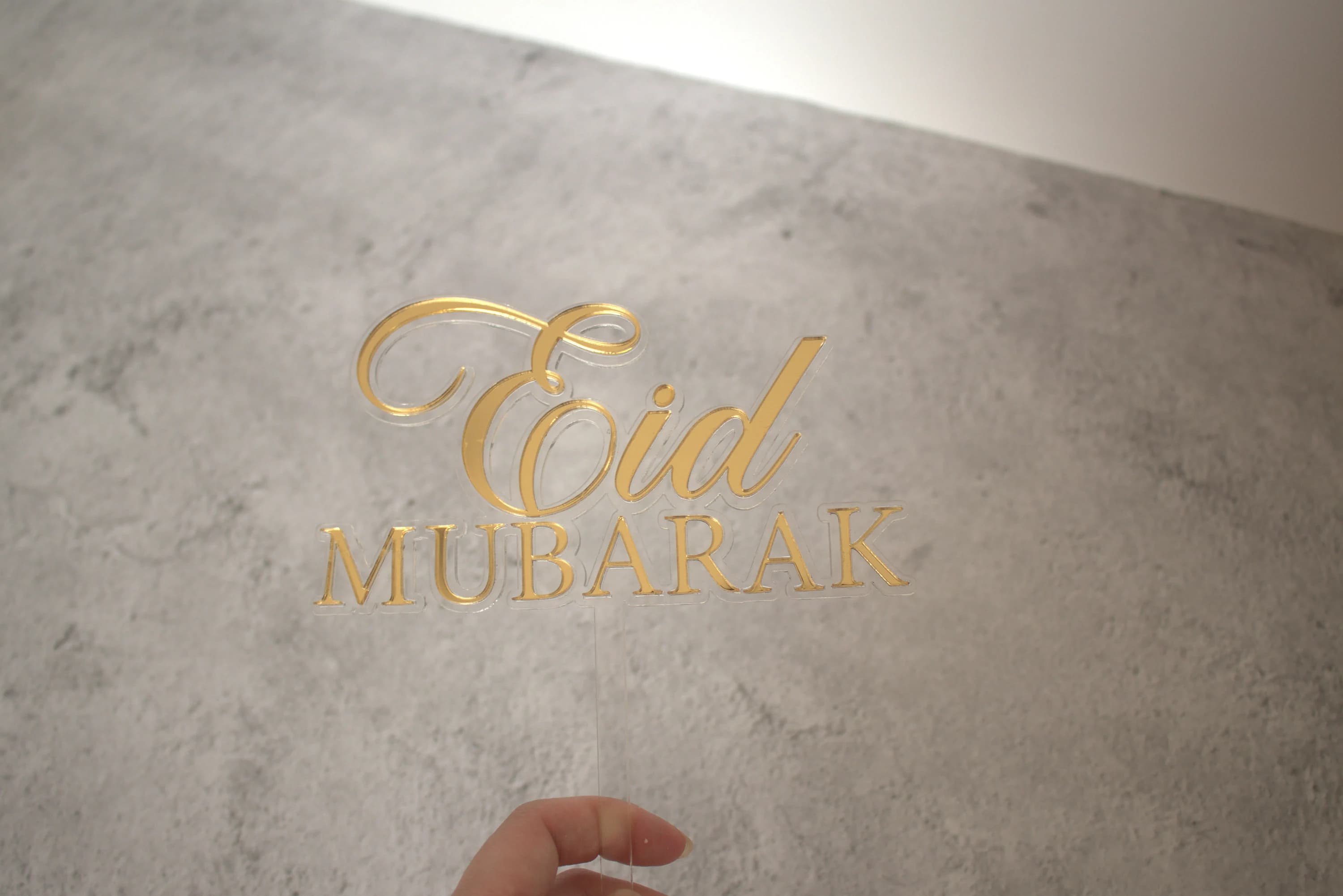 double layer acrylic eid mubarak cake topper