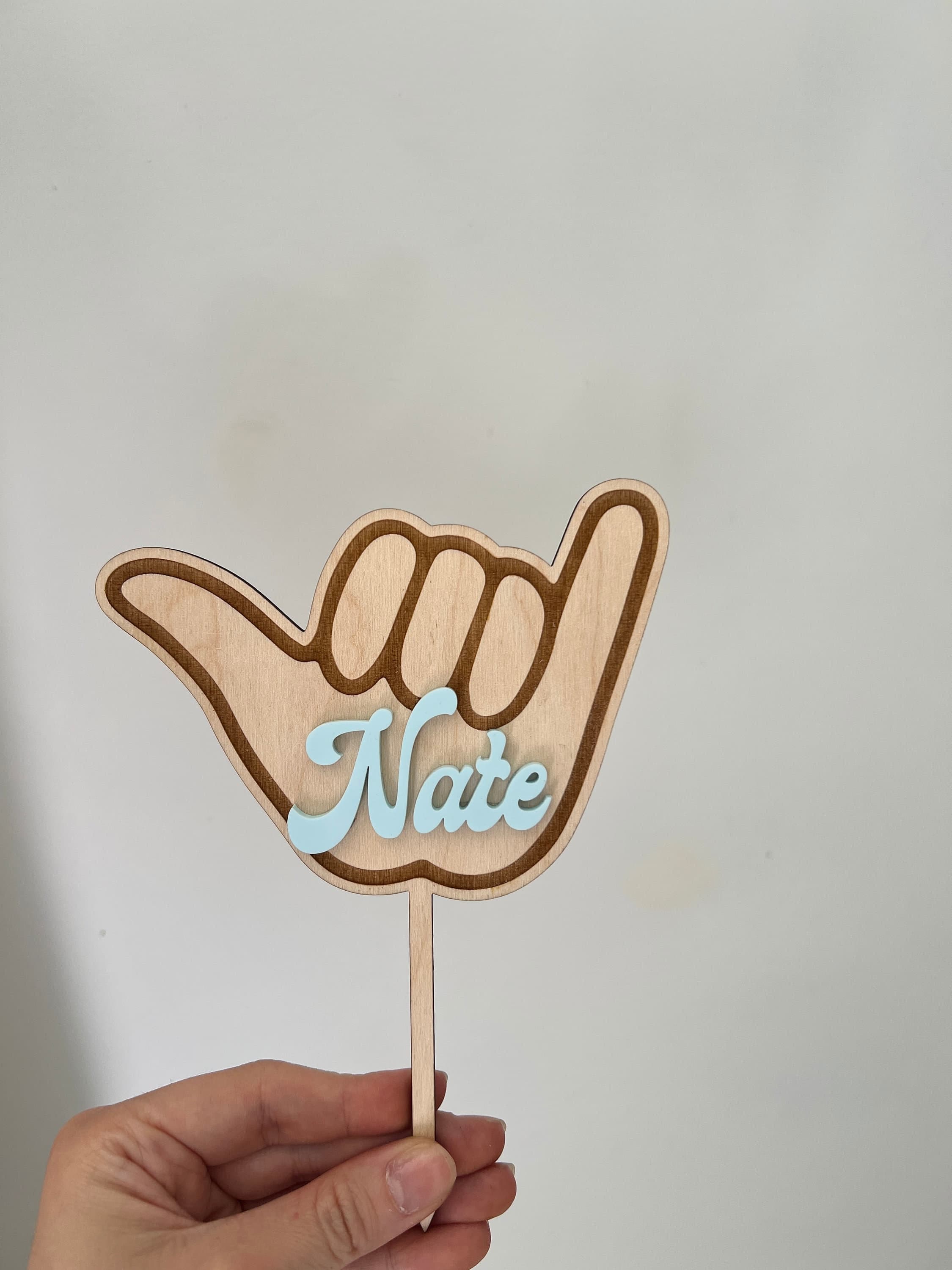 Shaka Cake Topper, Surfs Up Cake Topper, The Big One Birthday, Personalized Cake Topper, Custom Name Topper, Boys Birthday,