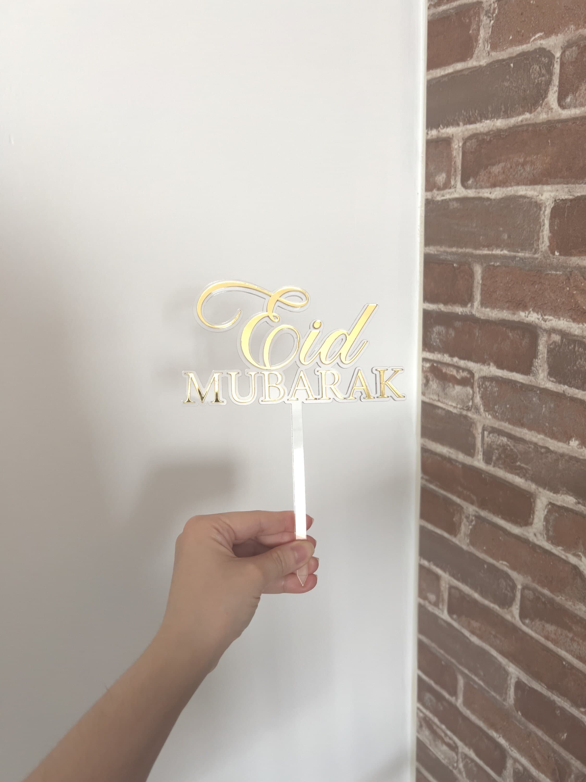 double layer acrylic eid mubarak cake topper