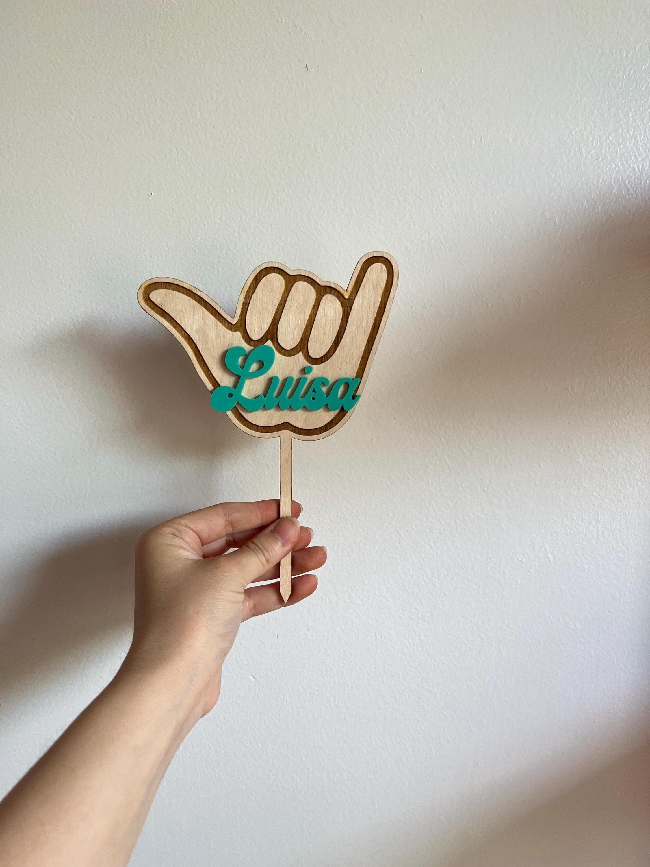 Shaka Cake Topper, Surfs Up Cake Topper, The Big One Birthday, Personalized Cake Topper, Custom Name Topper, Boys Birthday, - image 4