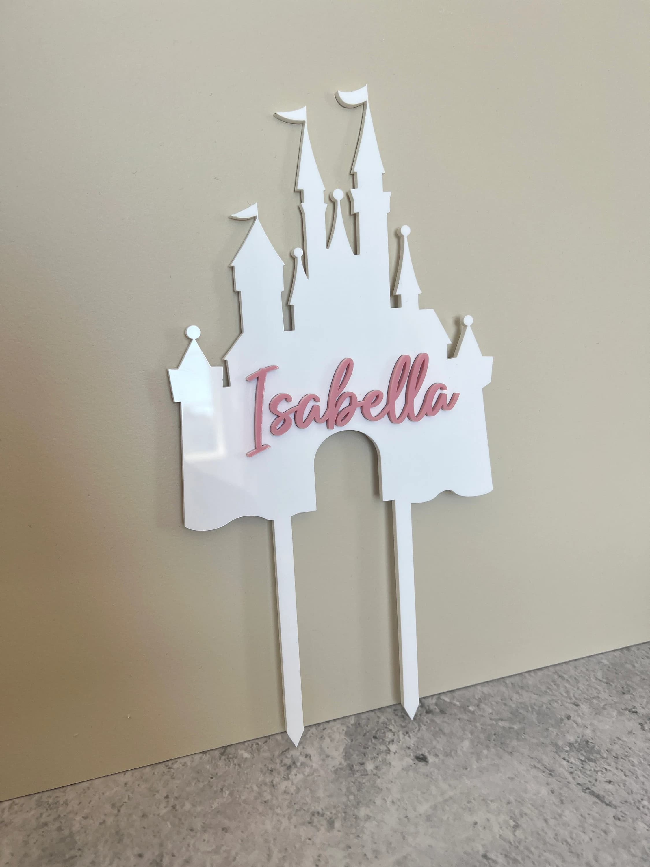 Personalized Castle Cake Topper, Princess Themed, Birthday Cake Topper, Disney Themed, Cinderella Cake Topper - image 3