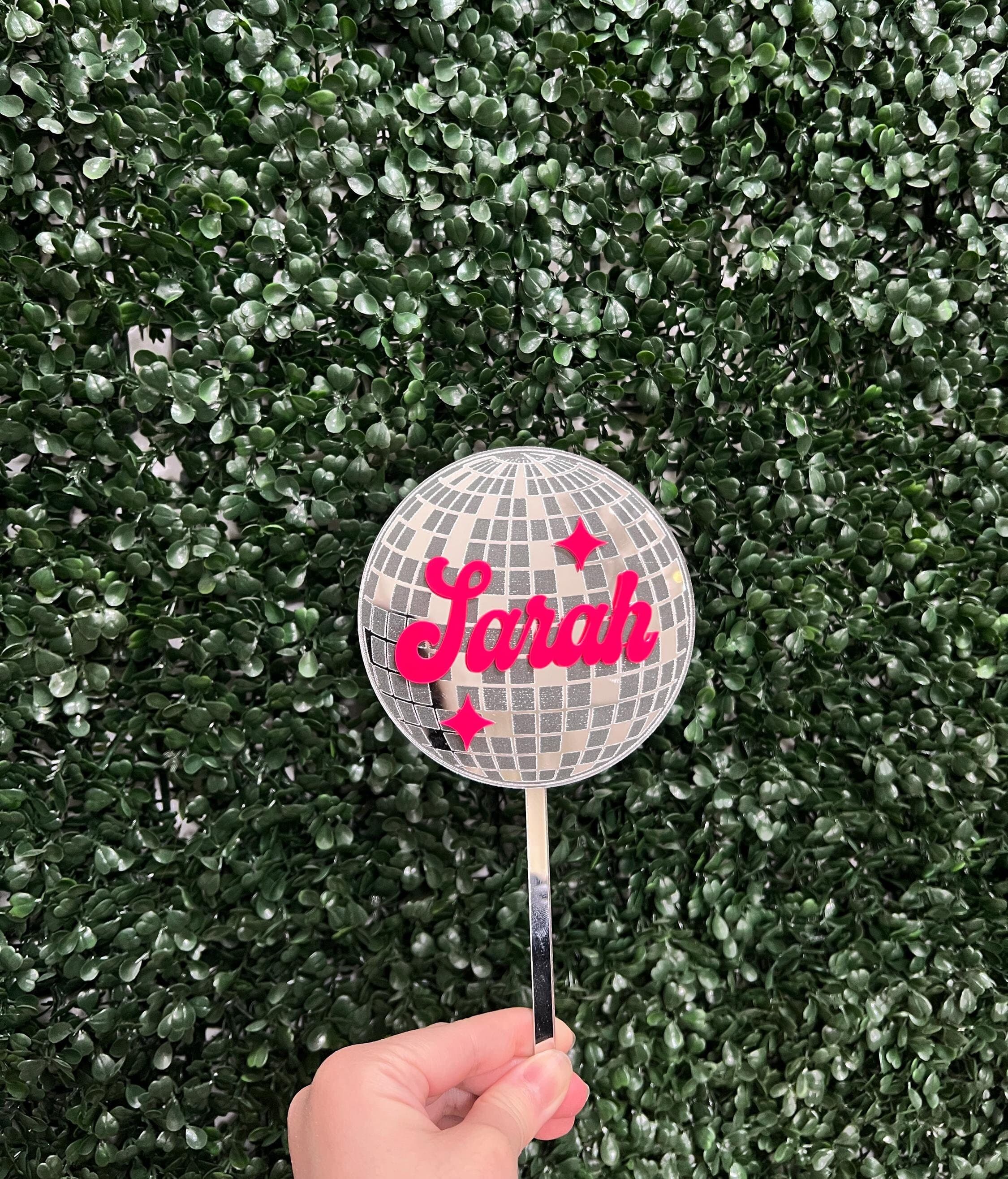 Personalized Disco Ball Cake Topper, Groovy Cake Topper, Retro Party, Groovy Birthday Party