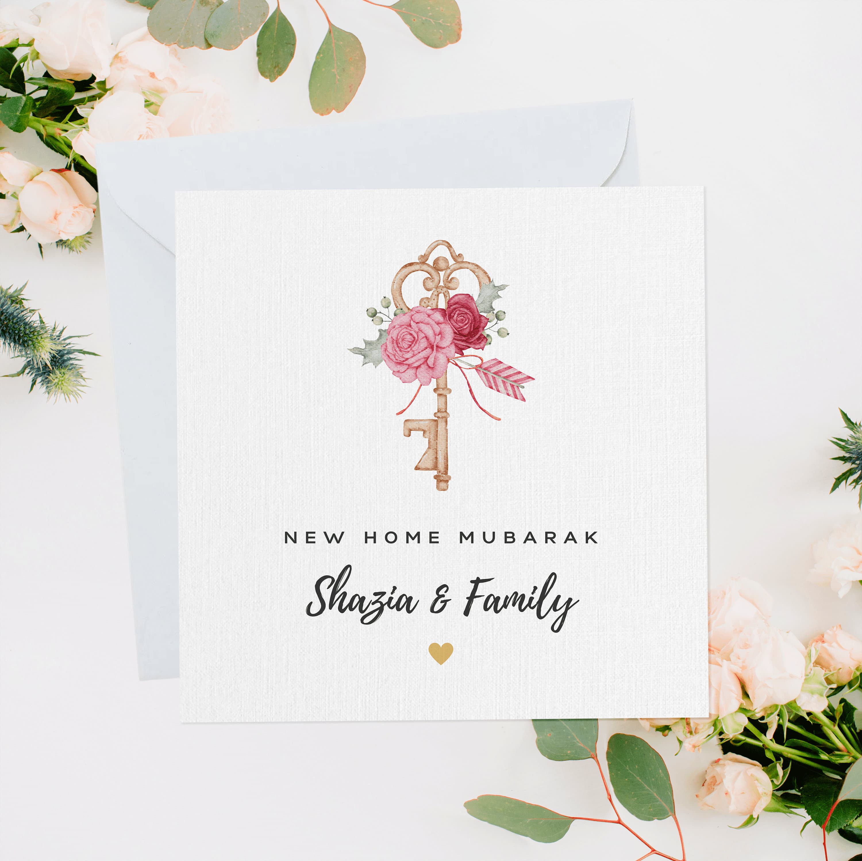 Personalised Moving Home Card, New Home Card, New House Gift, Muslim Home, Gifts For Home, New Home Gift, Islamic Home, Housewarming Key