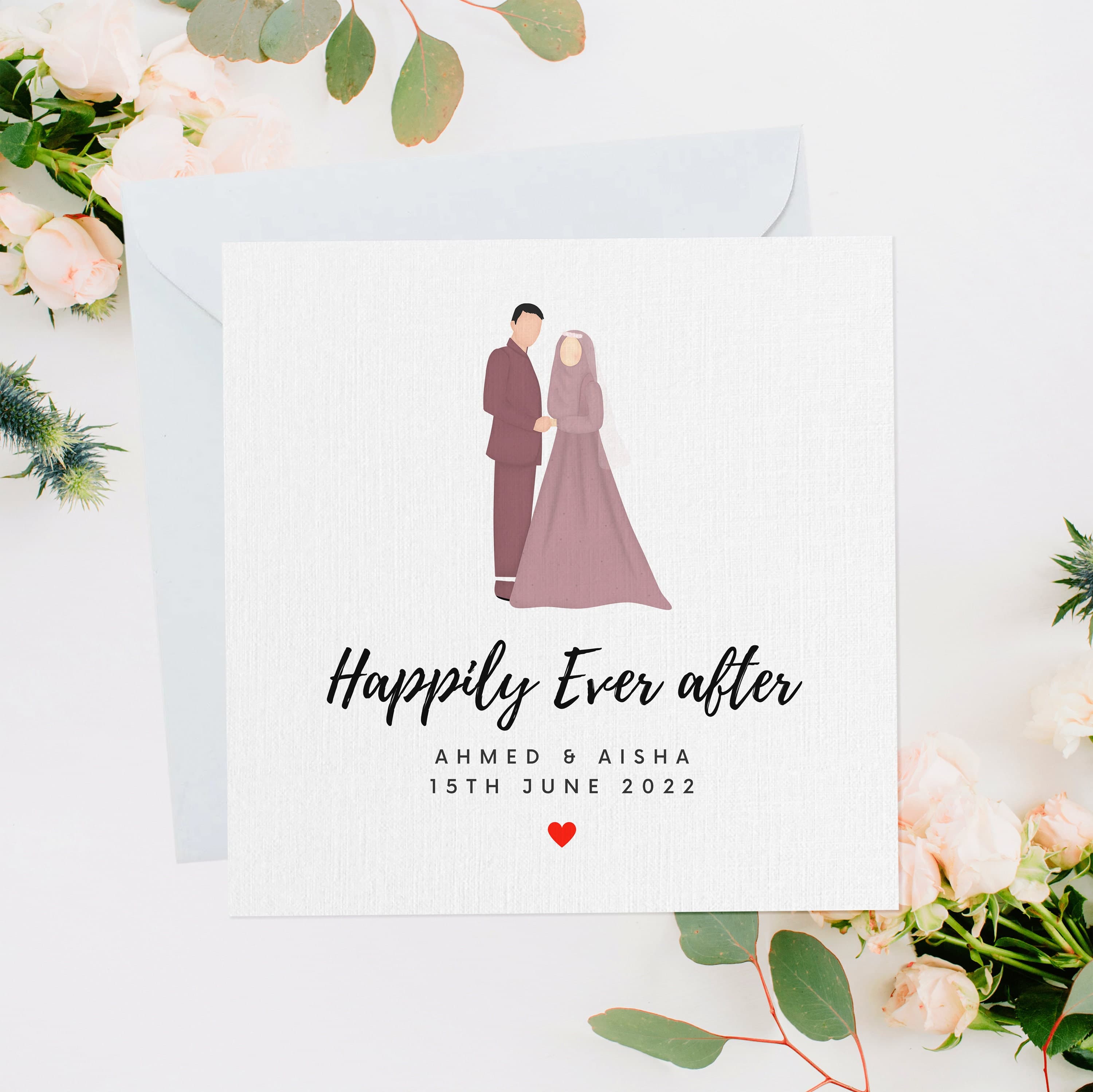 Personalised Nikkah Card, Nikkah Mubarak, Nikkah Day, Nikkah Gift, Shaadi, Islamic Wedding, Wedding Card, Engagement, Luxury Nikkah, NW017