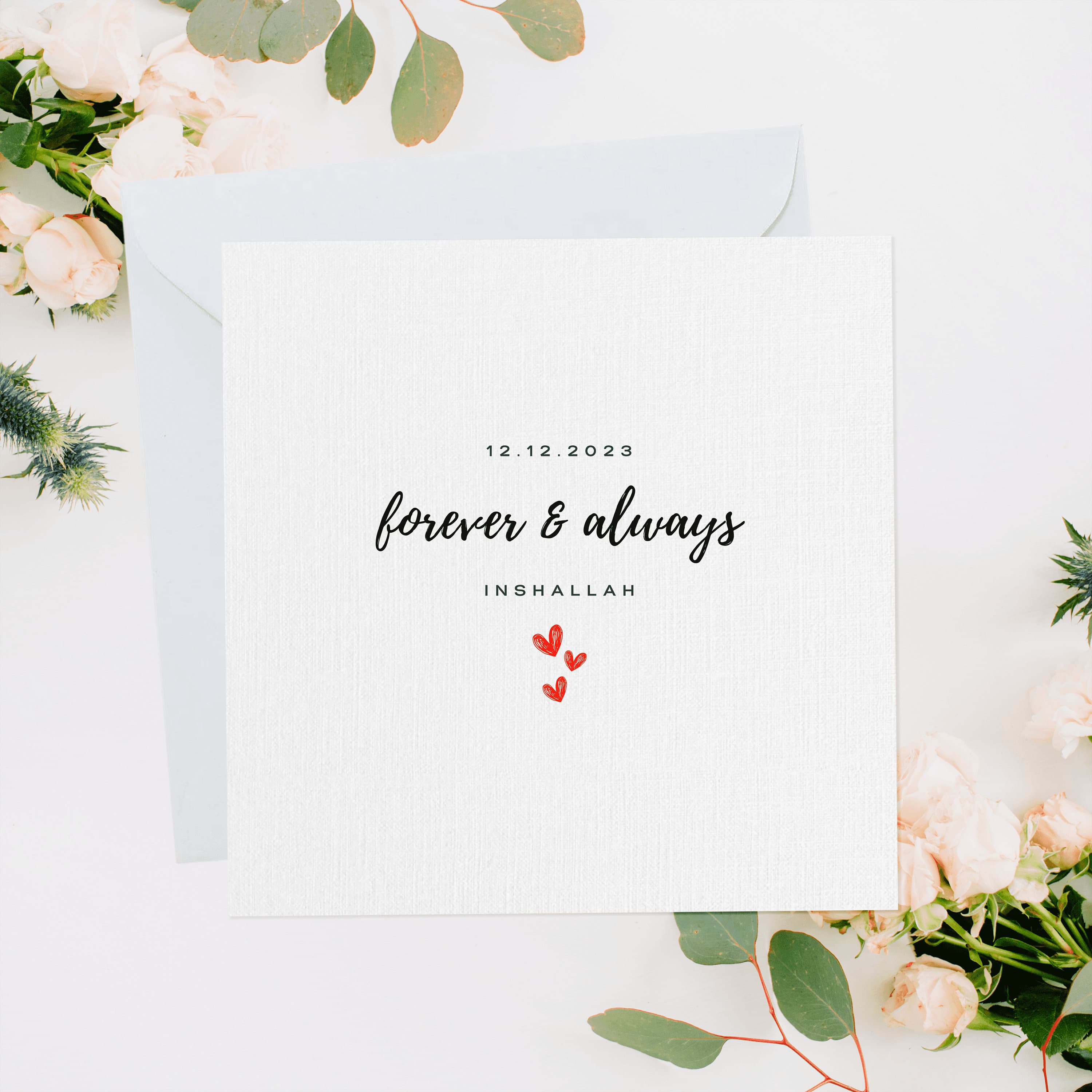 Personalised Anniversary Mubarak Card, Nikkah Card, Nikkah Anniversary, Muslim Couple, Muslim Wife, Muslim Husband Gift, Forever and Always