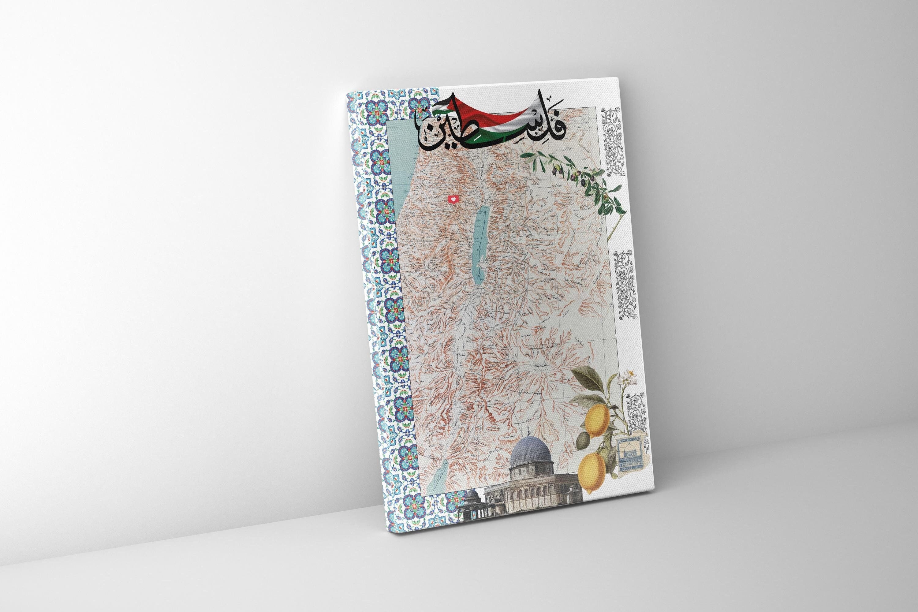 Ottoman Palestine Map Art: Historical Canvas or Poster Print