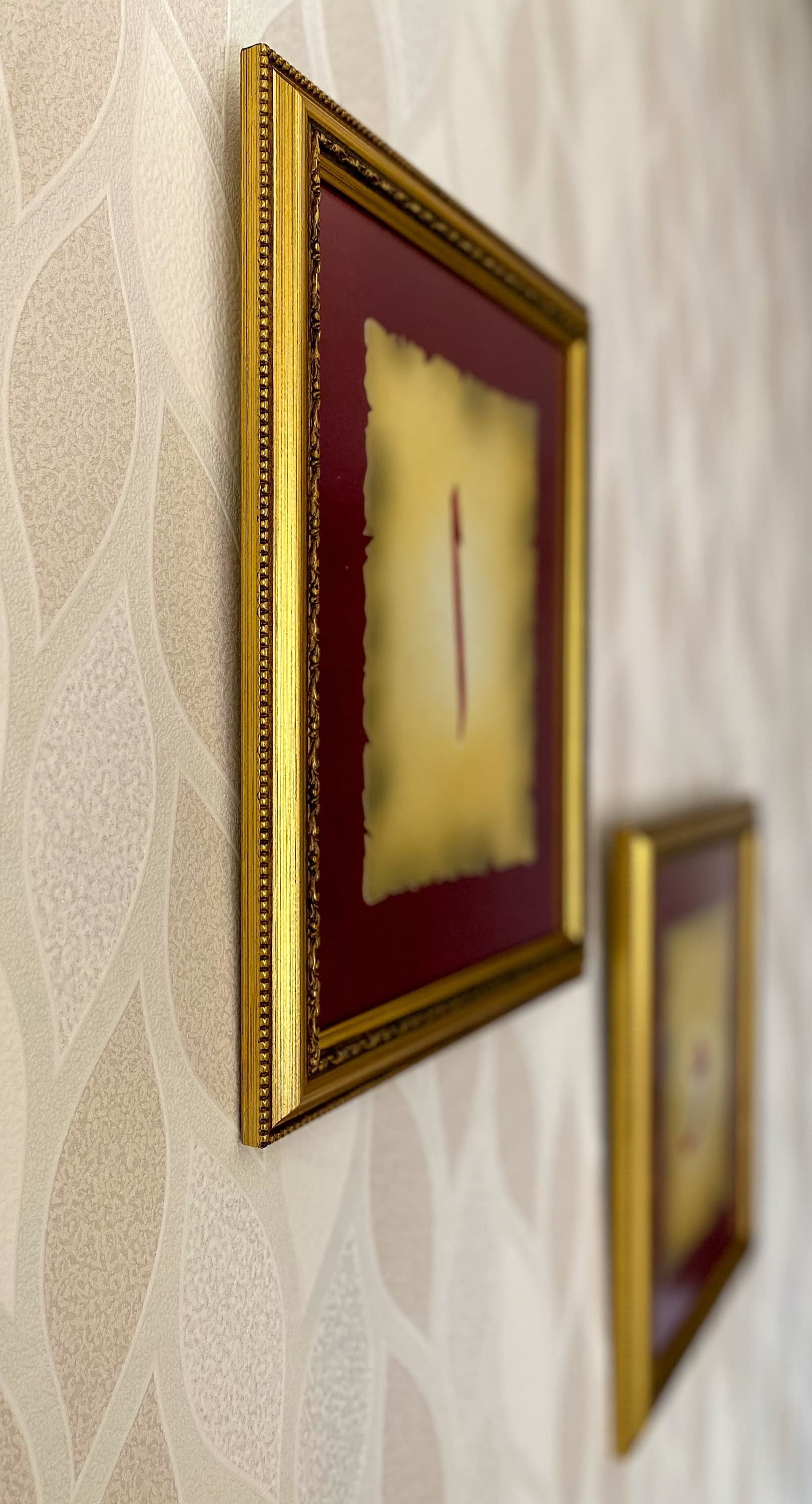 Handmade Islamic Calligraphy Art: ELIF VAV, Framed Muslim Home Decor - image 5