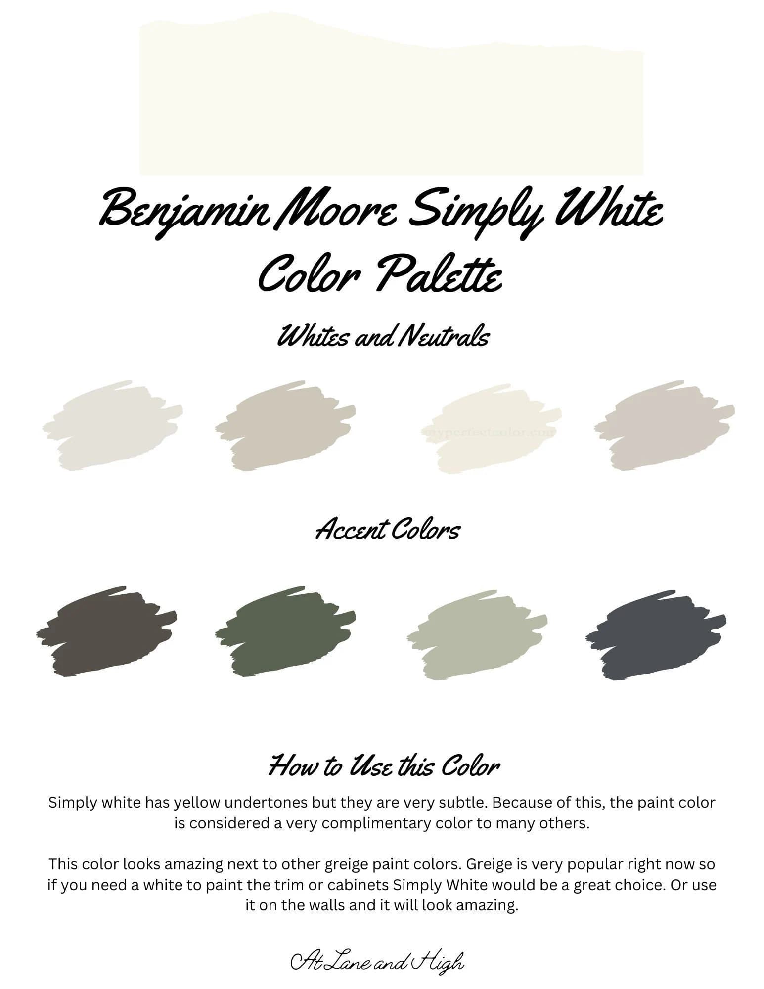 Simply White by Benjamin Moore whole home color palette - interior paint palette