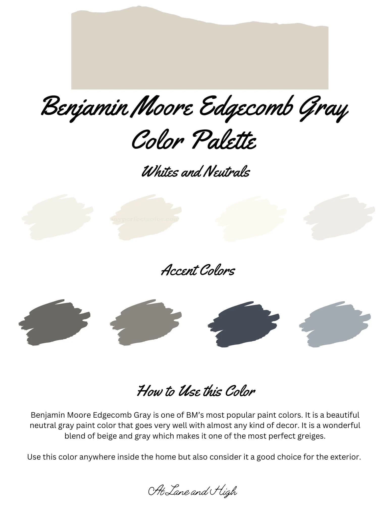 Edgecomb Gray by Benjamin Moore whole home paint palette - interior color palette