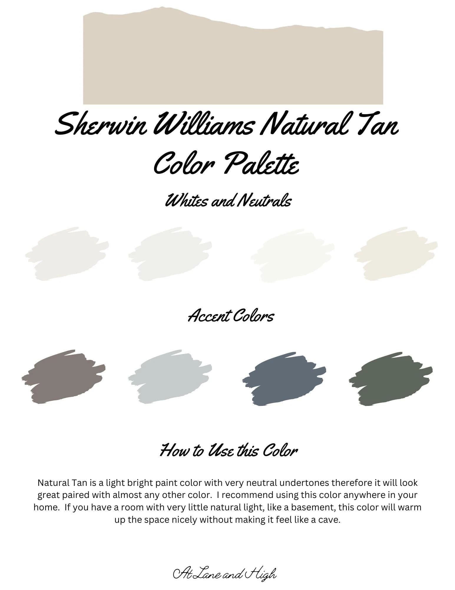 Natural Tan by Sherwin Williams whole home color palette - interior paint palette