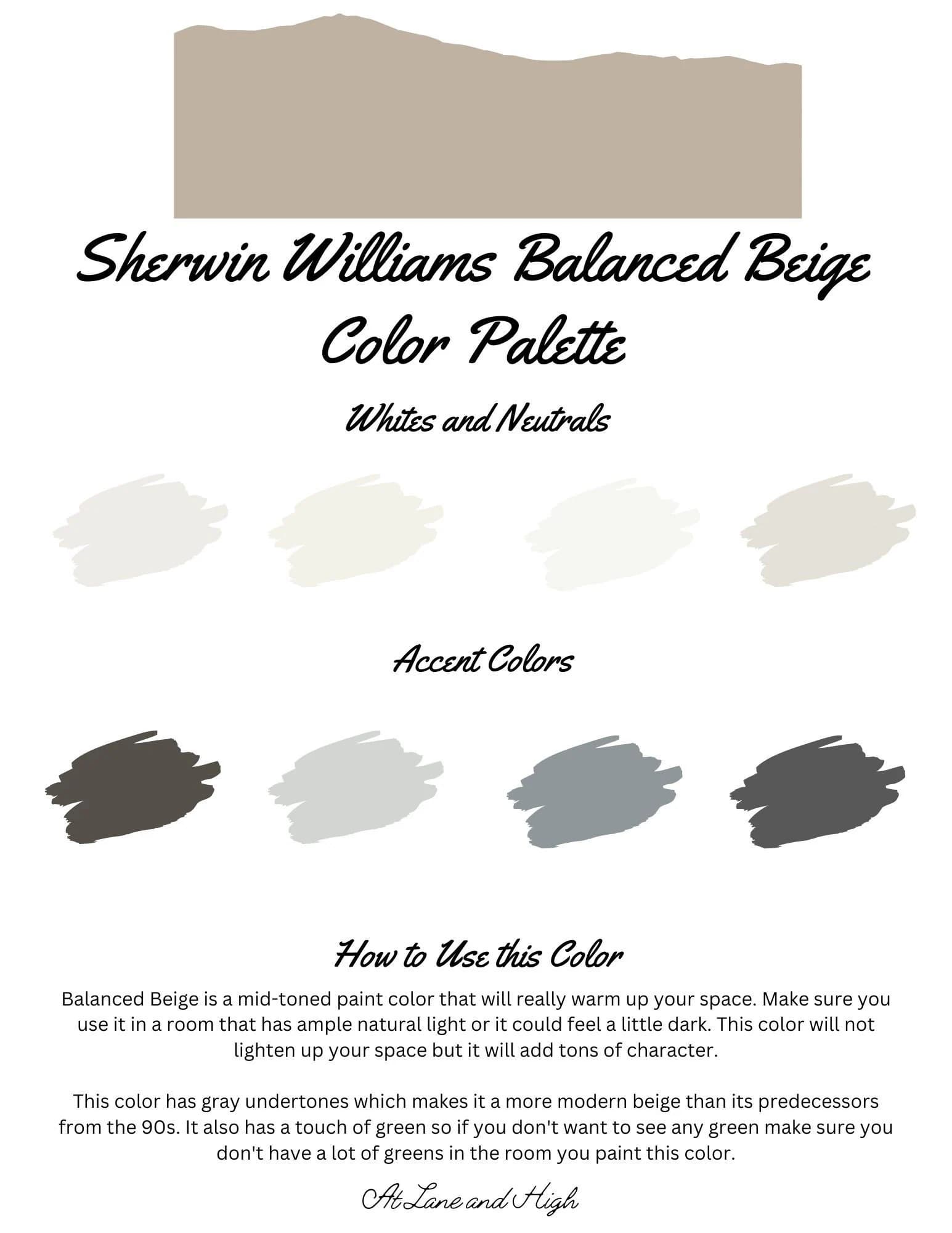Balanced Beige by Sherwin Williams whole home color palette - interior paint palette