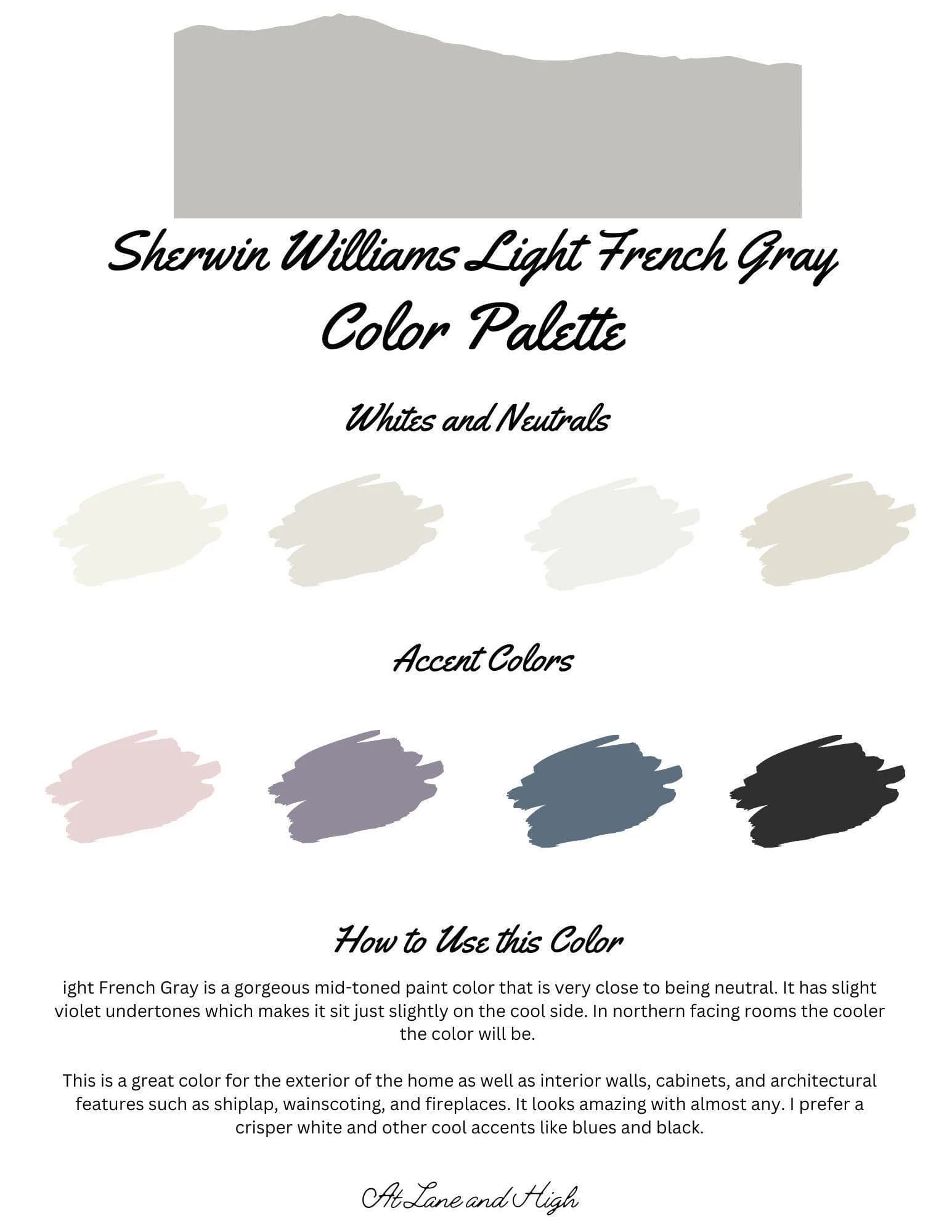 Light French Gray by Sherwin Williams whole home color palette - interior paint palette
