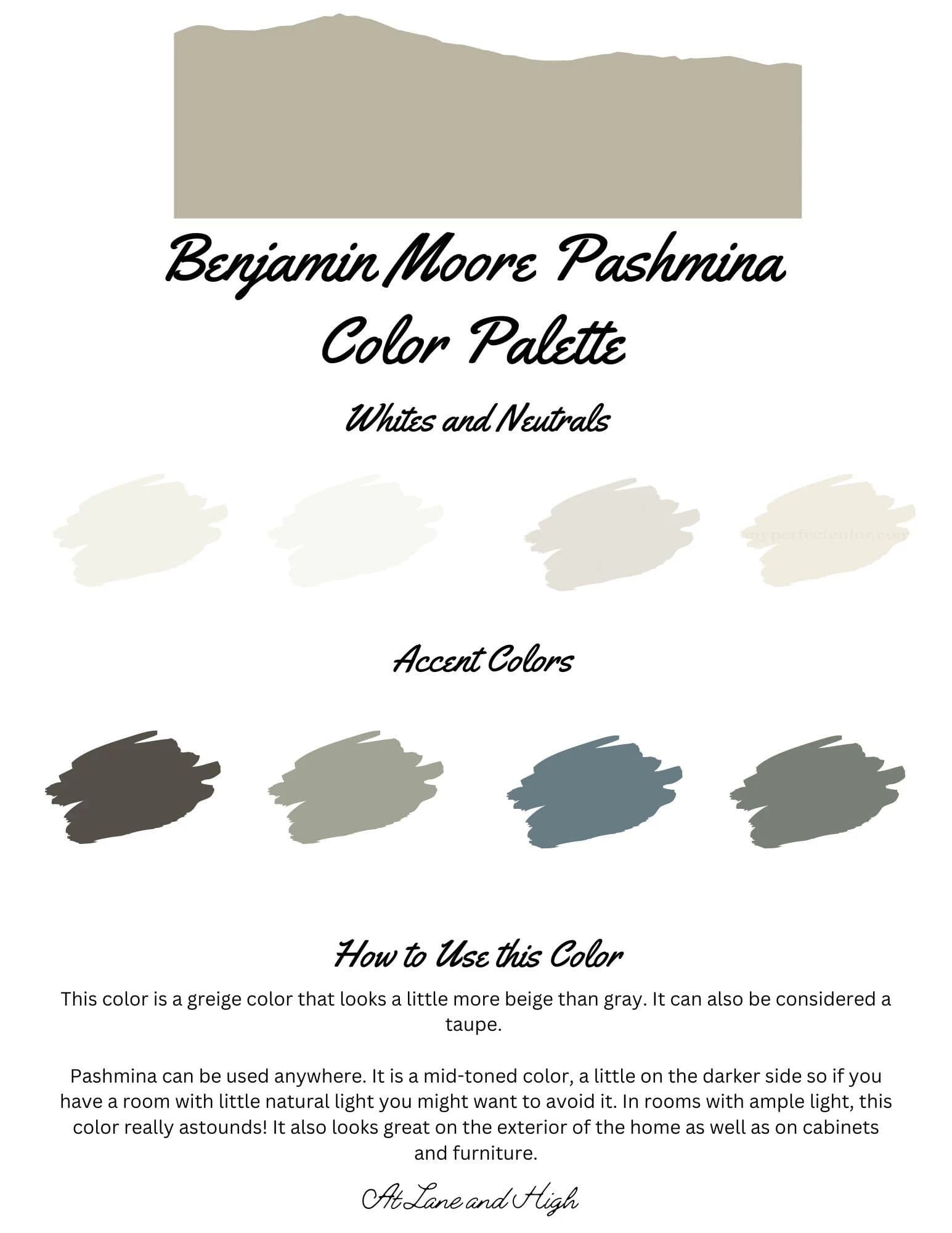 Pashmina by Benjamin Moore whole home color palette - interior paint palette