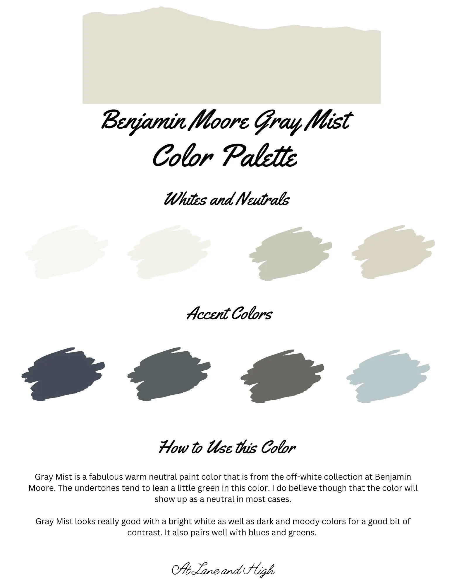 Gray Mist by Benjamin Moore whole home color palette - interior paint palette