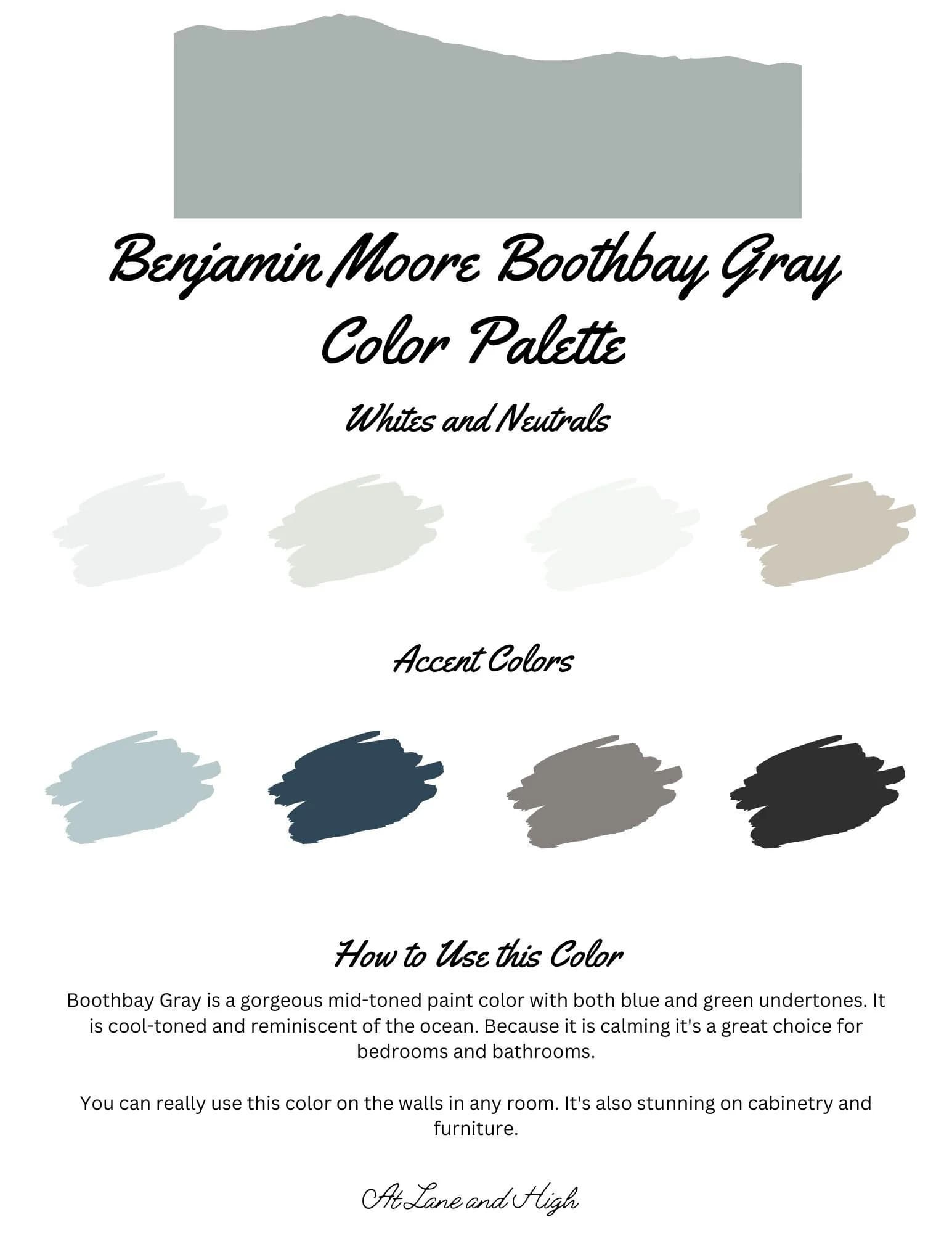 Boothbay Gray by Benjamin Moore whole home color palette - interior paint palette