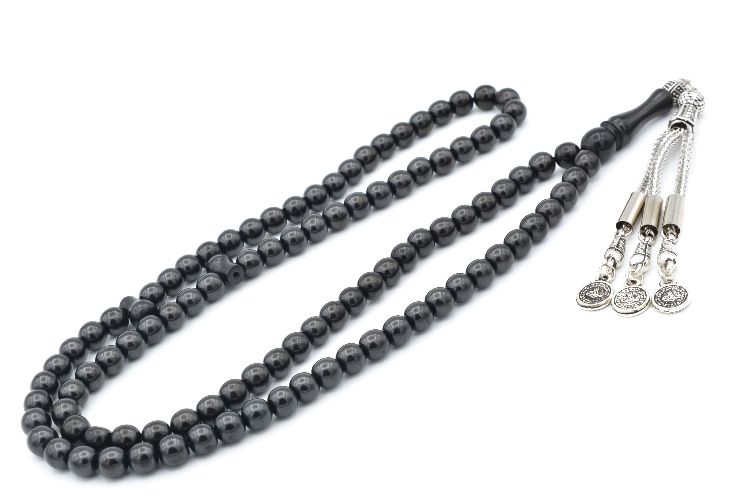 Globe Cut Original 99 Oltu Jet, Natural Stone 99 Beads, Islamic Prayer Beads, Tasbih, Misbaha, Tasbeeh, Rosary, Tasbih 33, Muslim, Tesbih - image 3