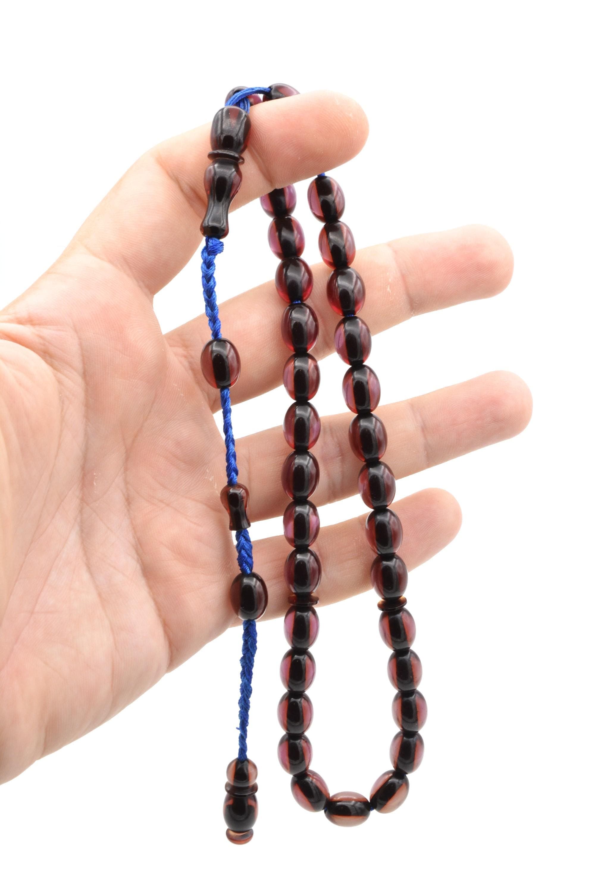 9x12 mm Workmanship Capsule Cut Bakalite Amber Tasbih 33 Beads, Islamic, Misbaha, Rosary, Tasbeeh, Muslim, Tasbih, Muslim Gift, Prayer Beads - image 5