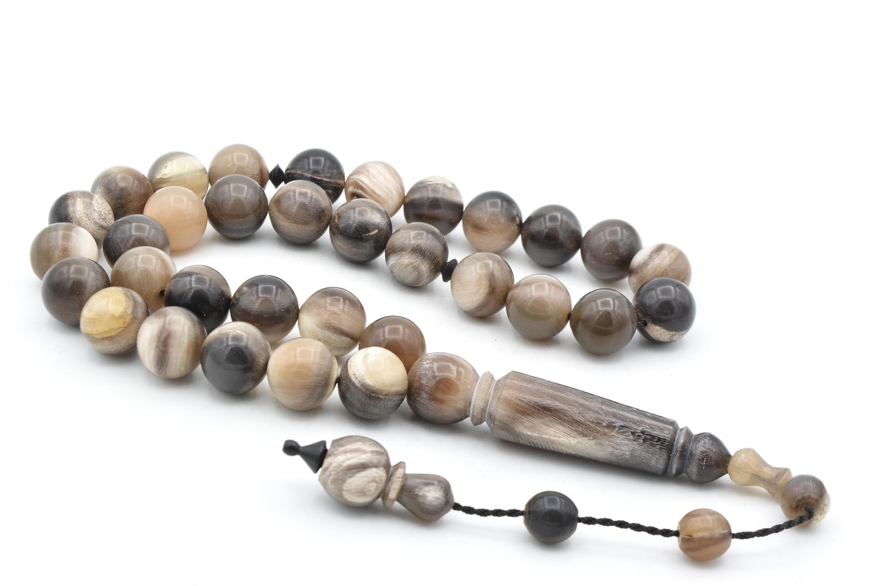 Big Size Buffalo Horn 33 Prayer Beads, Big Size Buffalo Horn 33 Beads Tasbih, Medium Size and Small Size - image 3