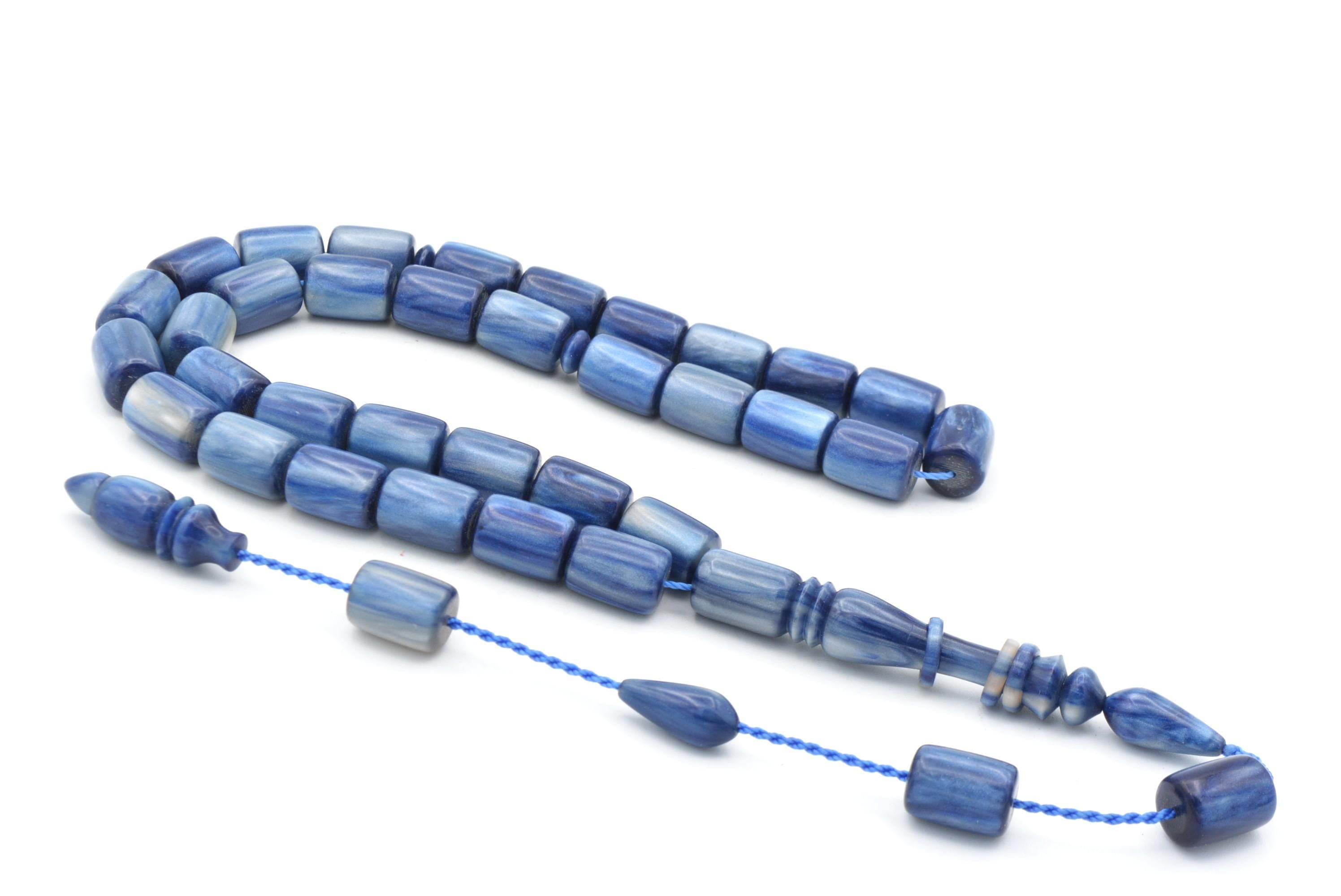 Blue Bakelite Amber Rosary: 33-Bead Tasbih Misbaha - image 5